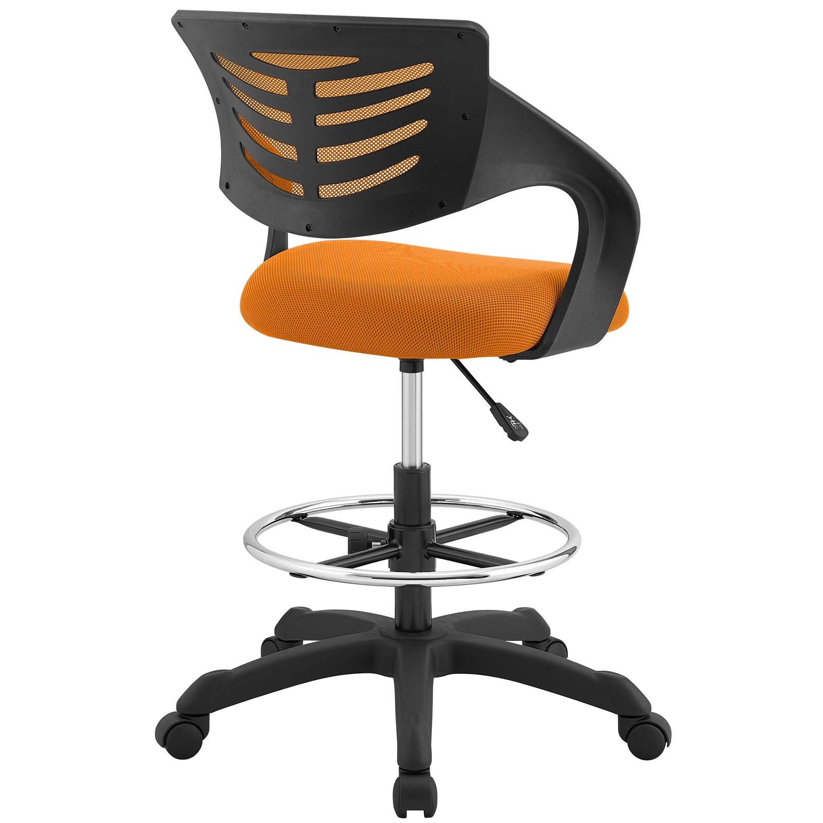 Modern Contemporary Urban Design Home Office Chair - Ergonomic Fabric Desk Chair with Adjustable Height for Work & Study - Orange Accent for Stylish Workspace Decor