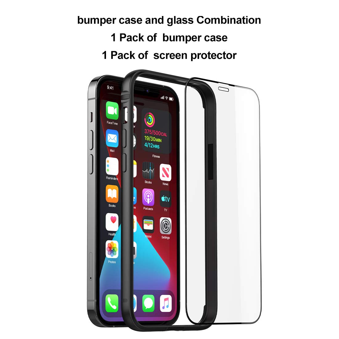 Eastcoo Ultra Slim Metal Bumper Case for iPhone 12 & iPhone 12 Pro - Shockproof Protective Cover with Soft TPU Liner & Wireless Charging Support (Black) | Perfect for Daily Use, Outdoor Activities & Travel Protection