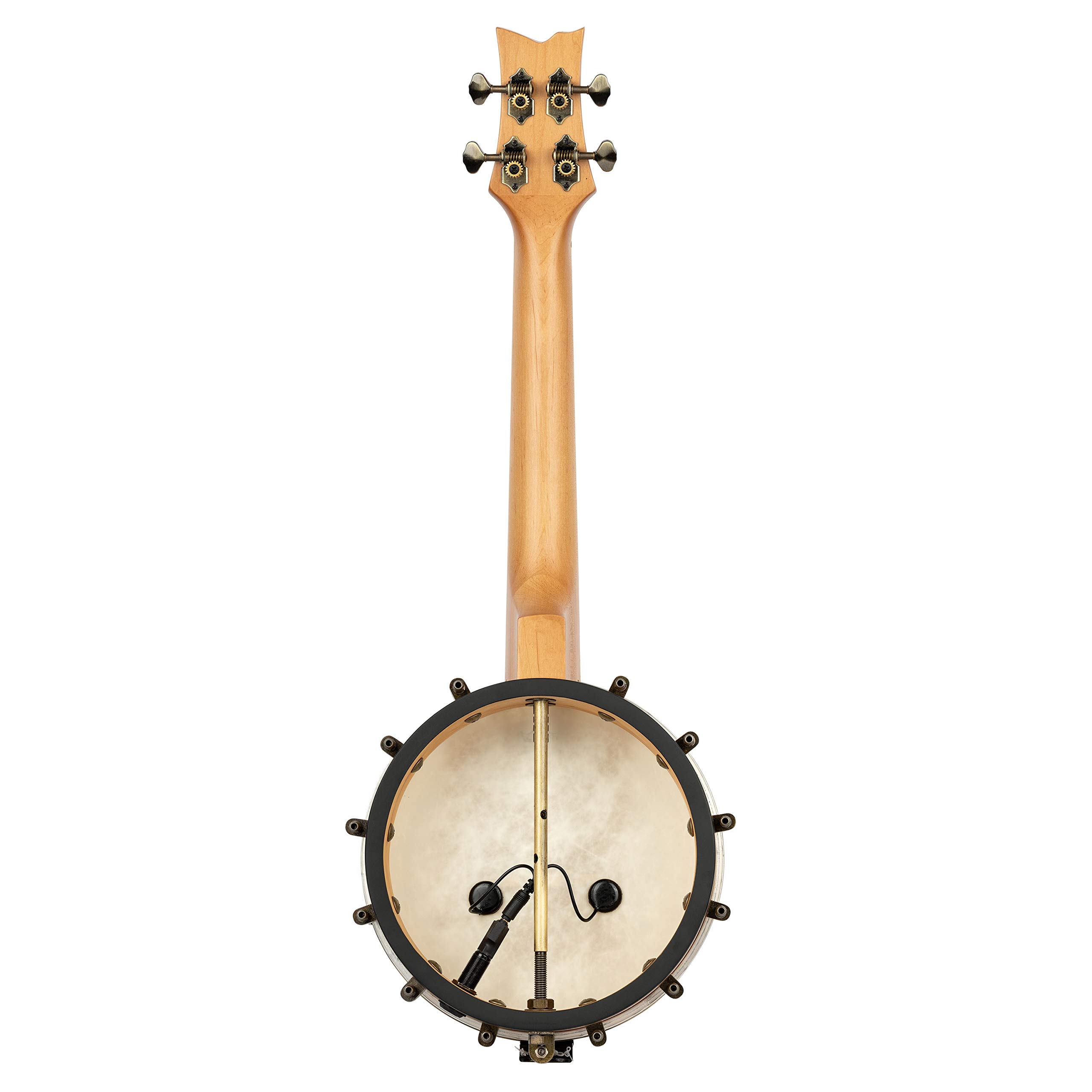 Ortega OUBJE90-MA 4-String Banjolele Acoustic-Electric Banjo Ukulele with Gig Bag - Right Handed | Perfect for Beginners, Travel & Live Performances