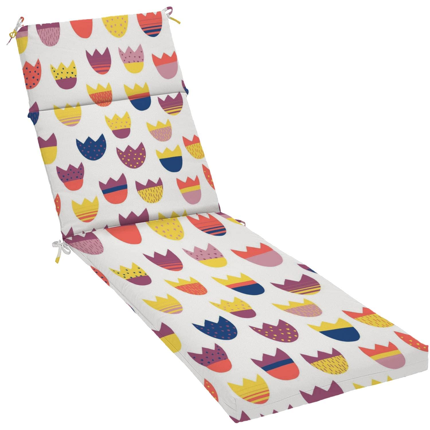 Outdoor & Indoor Water-Resistant Abstract Floral Chaise Lounge Cushion - Kids Patio Furniture Seat Cushion for Chair, Sofa & Poolside Lounging | Perfect for Backyard, Deck & Sunroom Relaxation