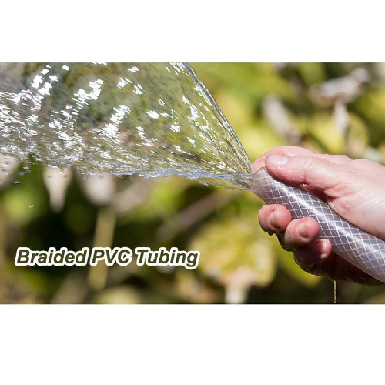 Braided PVC Pipe - Flexible Clean Water Hose, PVC Reinforced Hose, Non-Hard Anti-Freeze Pipe (3 Meters) for Garden Irrigation, Home Plumbing & Outdoor Watering