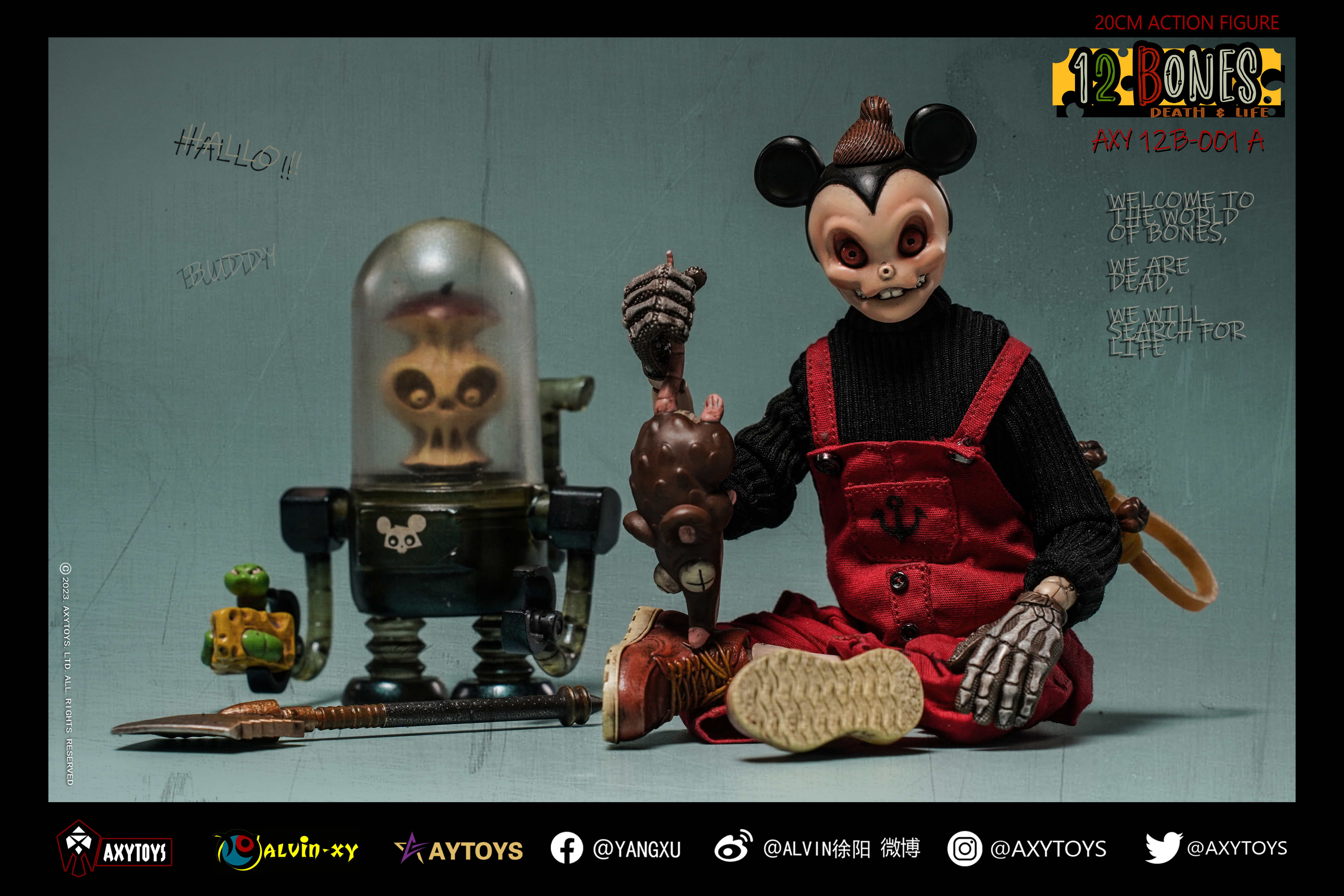 AxyToys 1/12 Scale 20CM Action Figure - 12 Bones Stories Mice & Cowboy Collectible Toy for Display & Role Play | Perfect for Collectors, Gift Giving & Diorama Scenes