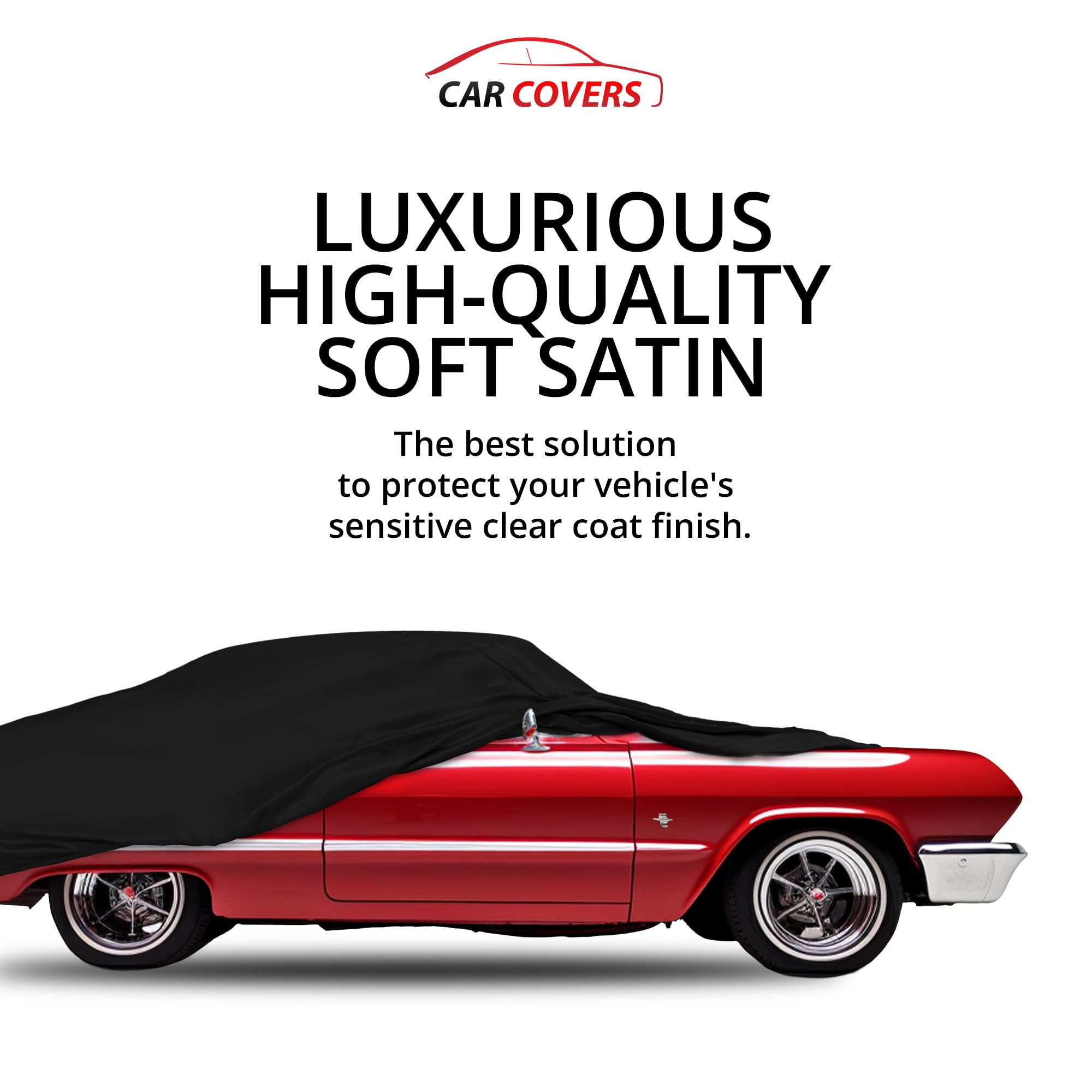Scratch-Resistant Indoor Car Cover for Chevrolet Impala 1971-1976 - Black Satin Ultra Soft Material with Warranty | Perfect for Garage Storage & Vehicle Protection