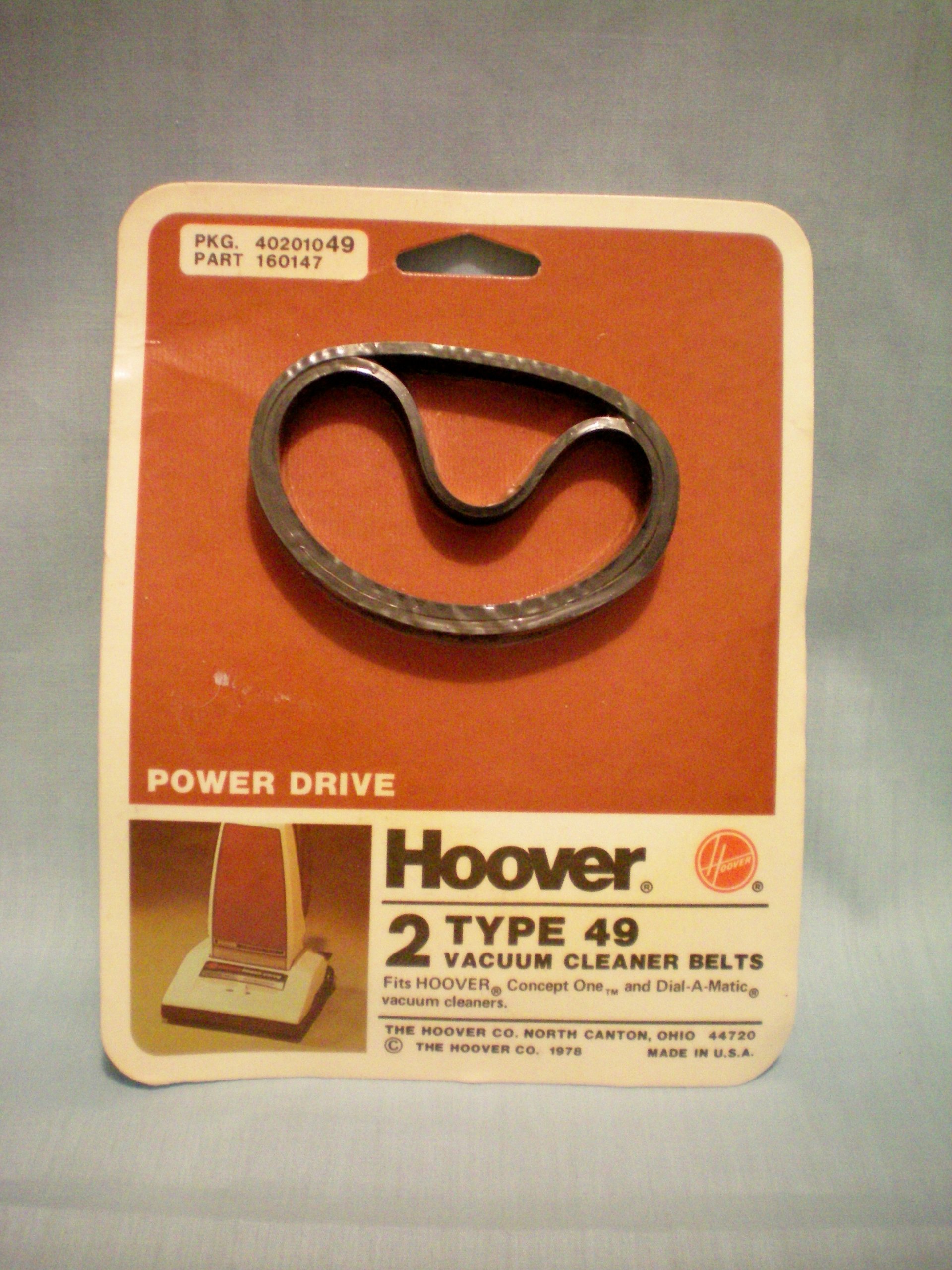 Hoover Power Drive Type 49 Vacuum Cleaner Belts - 2 Pack Replacement Belts Compatible with Hoover Concept One & Dial-a-Matic Vacuums - Perfect for Home Cleaning and Maintenance