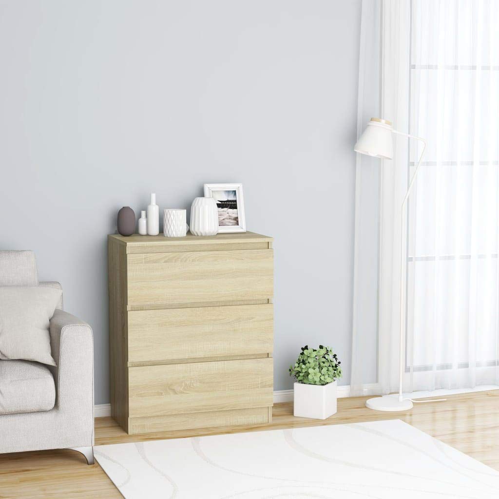 Modern Unfade Memory Storage Sideboard Console Table with 3 Drawers - 23.6