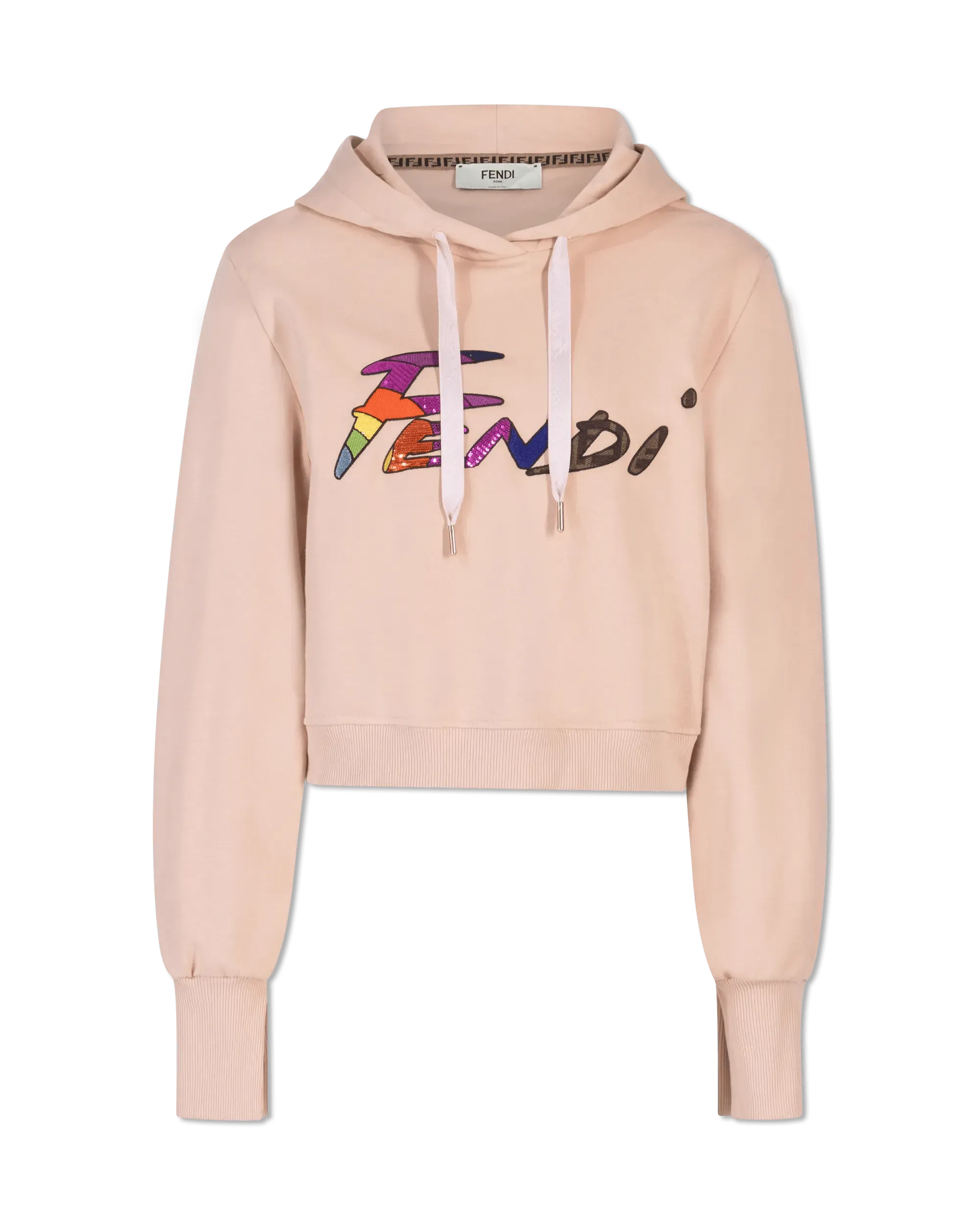 Fendi Brush Logo Hoodie for Men & Women | Luxury Cotton Pullover Sweatshirt | Streetwear Fashion | Perfect for Casual Wear & Gym Outfits