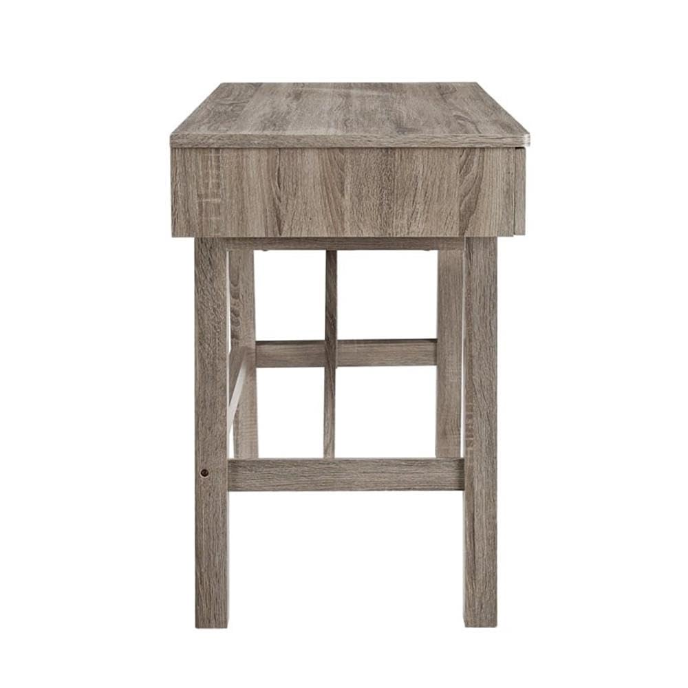 Allora 2-Drawer Small Transitional Wood Space Desk in Gray Wash - Compact Home Office Desk for Small Spaces, Dorm Room, Bedroom & Study Area