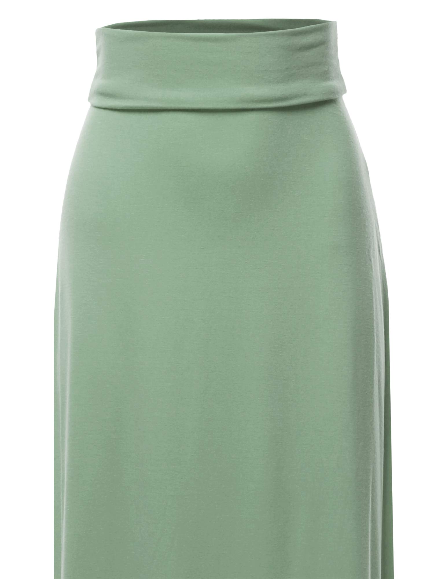 A2Y Women's Foldable High Waist Long Maxi Skirt - Stretchy Comfortable Flowy Midi Dress for Summer Beach, Travel & Casual Wear