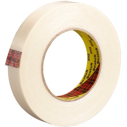 3M 898 Filament Tape - 2 in. x 60 yds. (3 Pack) - Heavy Duty Packaging, Shipping & Moving Supplies for Secure Box Sealing & Industrial Use