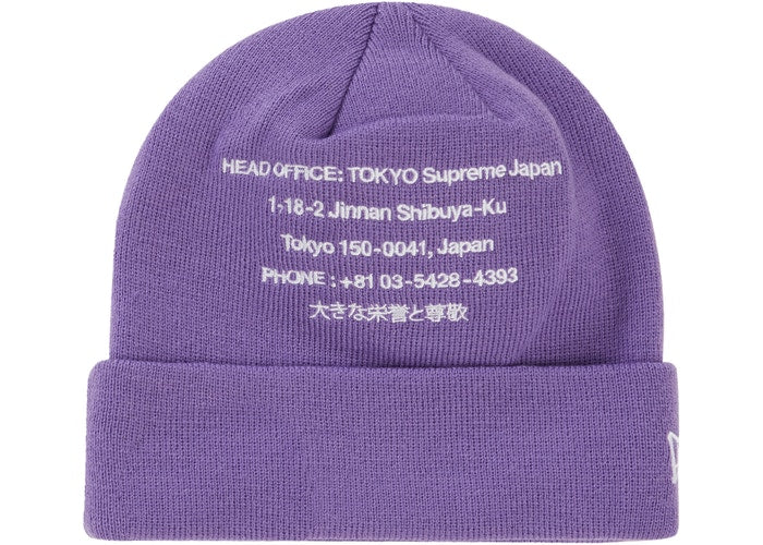 Supreme x New Era HQ Beanie - Soft Winter Hat for Men & Women - Warm Fleece Lined Skull Cap - Purple Beanie for Cold Weather, Outdoor Sports & Streetwear Fashion
