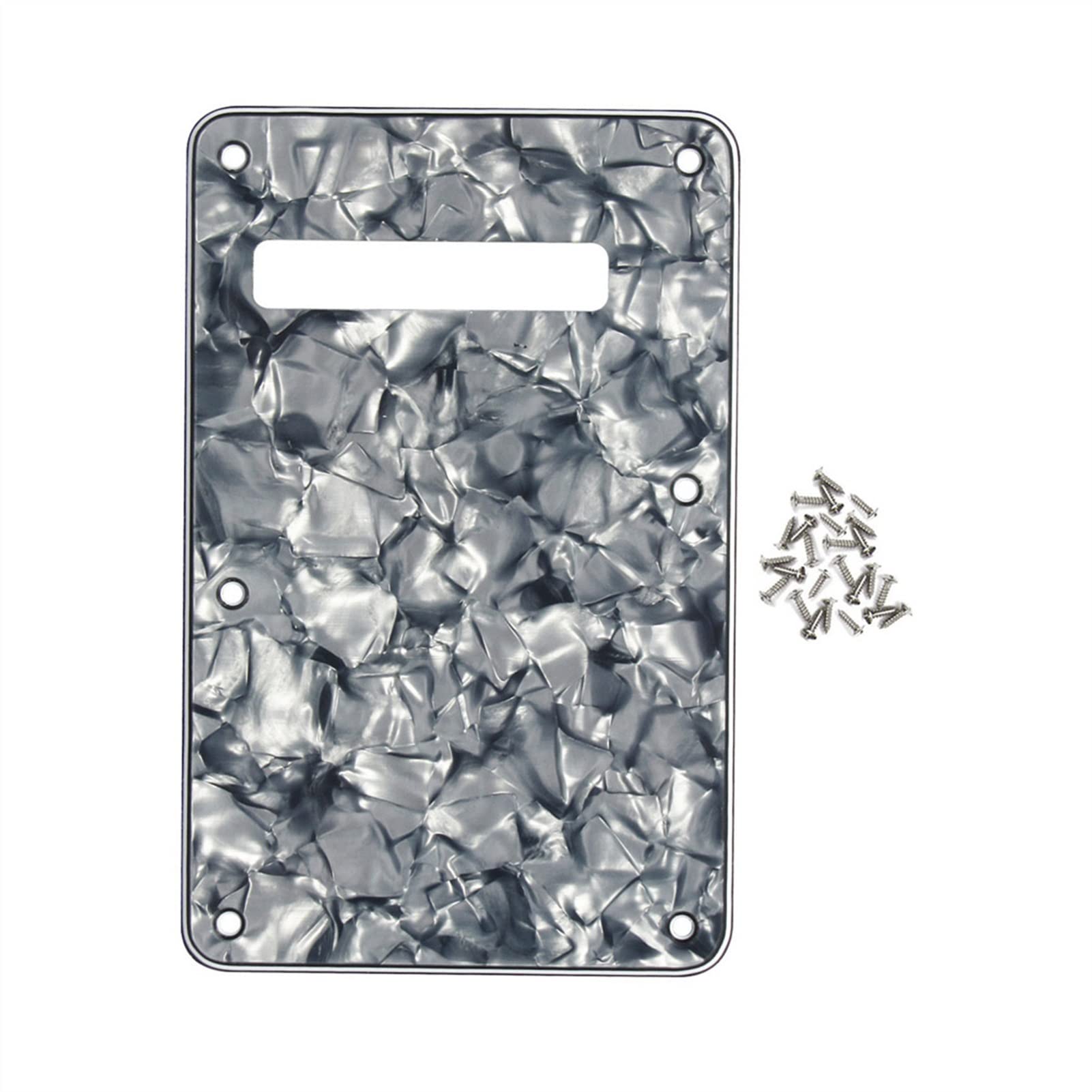Pearl White Electric Guitar Back Plate Tremolo Cover 4-Ply with Screws for ST Style Electric Guitar - Replacement Pickguard Plate - Perfect for Guitar Maintenance & Upgrades