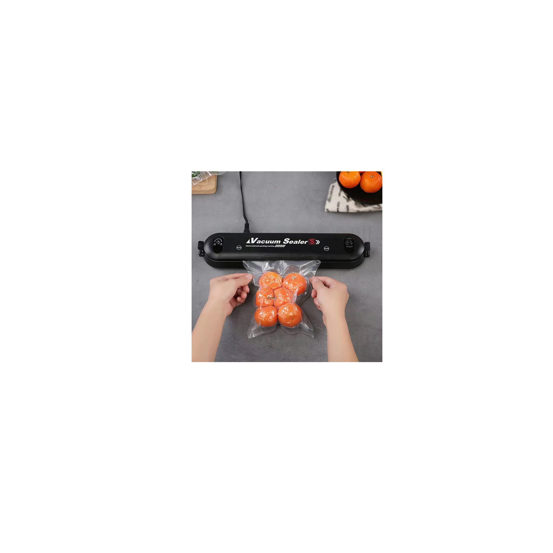 Commercial Grade Vacuum Sealer Machine with 10 Bags - Dry & Moist Food Modes, Built-in Cutter & LED Lights - Perfect for Sous Vide, Meal Prep & Long-Term Food Storage