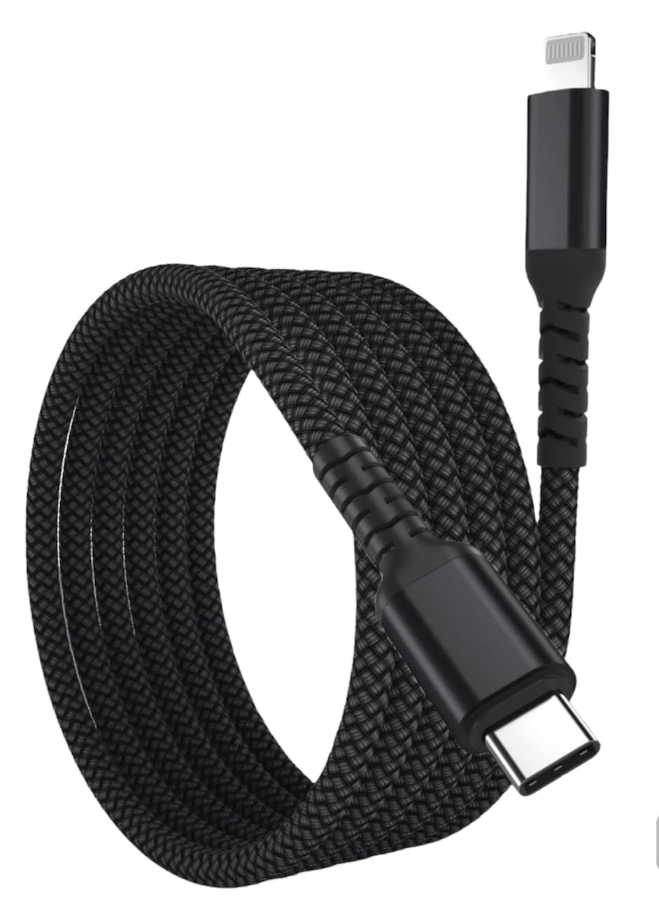 Bitsmart 2M MFi Certified USB C to Lightning Cable - Fast Charging Cord Compatible with iPhone 14 Pro Max/13/12/11/X/8 - Durable Nylon Braided USB C Charger for Home, Office & Travel