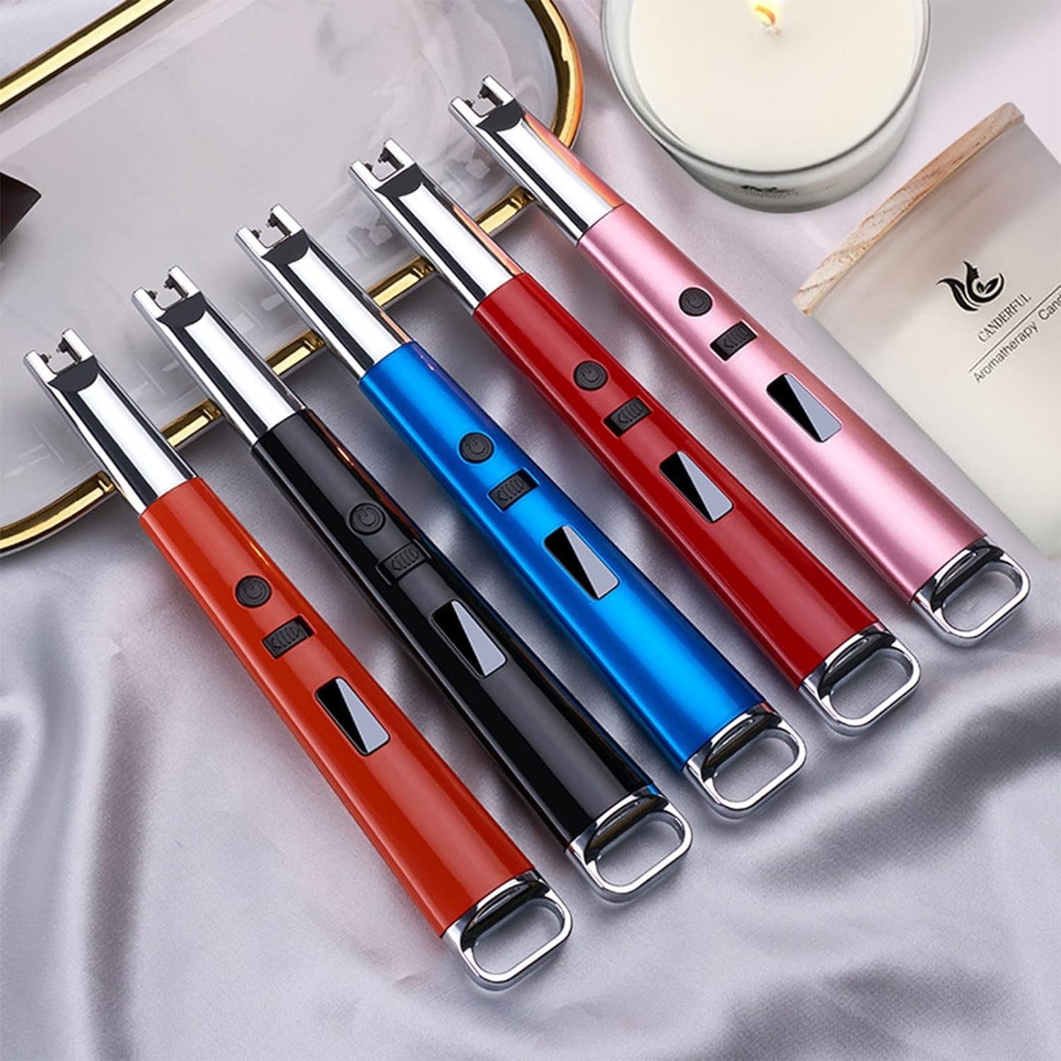 Ritmo USB Rechargeable Electric Lighter - Windproof Plasma Arc Lighter with LED Power Display & Safety Lock | Flameless Candle Lighter for Home, Camping, BBQ, Fireworks, Gas Stove & Outdoor Activities | Compact Pocket-Sized Design