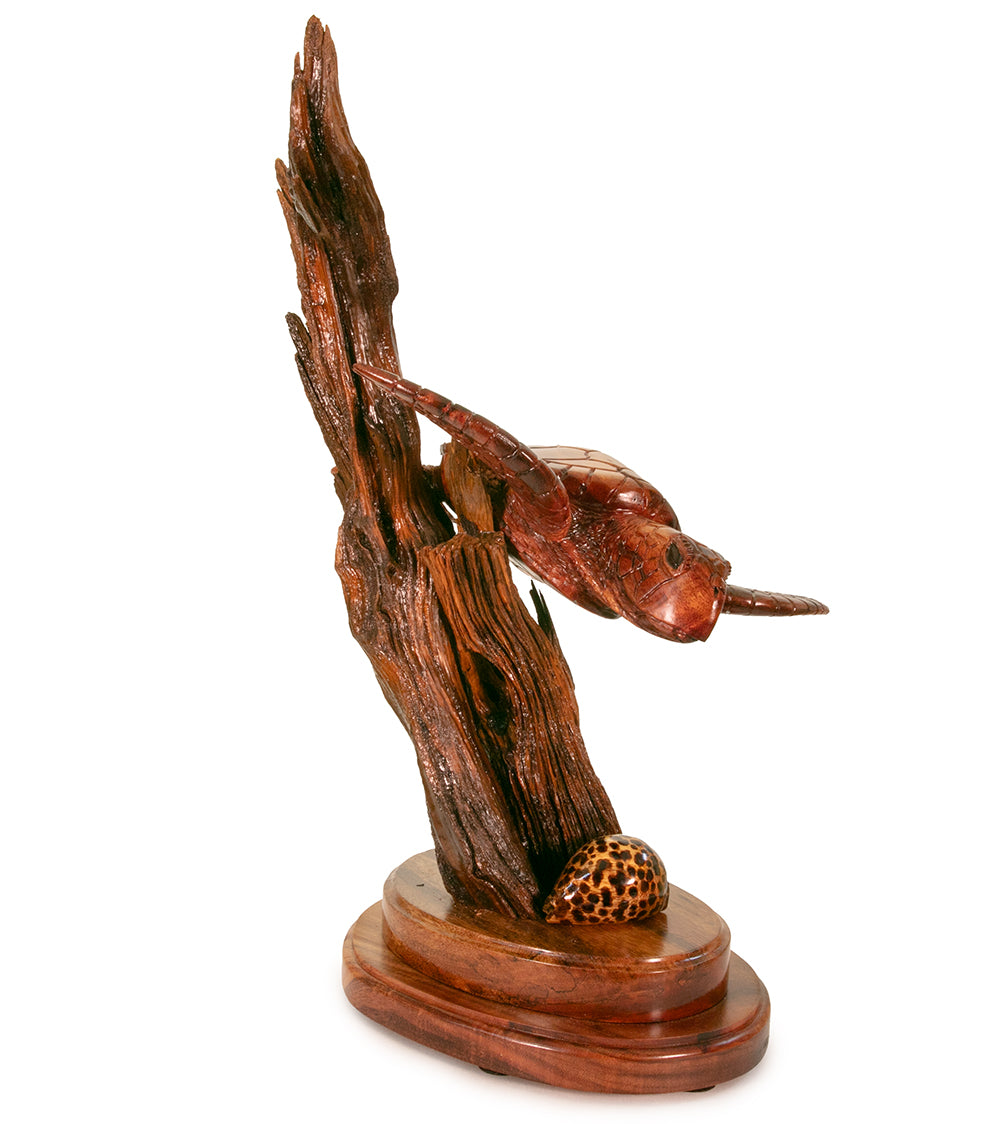 Handcrafted Koa Wood Sculpture - Authentic Hawaiian Art by Craig Nichols | Perfect for Home Décor, Office Display & Unique Gift Ideas