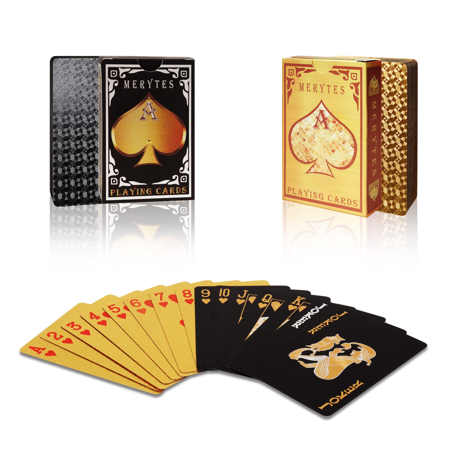 2 Decks of Waterproof Plastic Poker Cards - Flexible PVC Playing Cards for Magic Tricks & Card Games | Perfect for Casino Nights, Poker Parties & Travel Entertainment