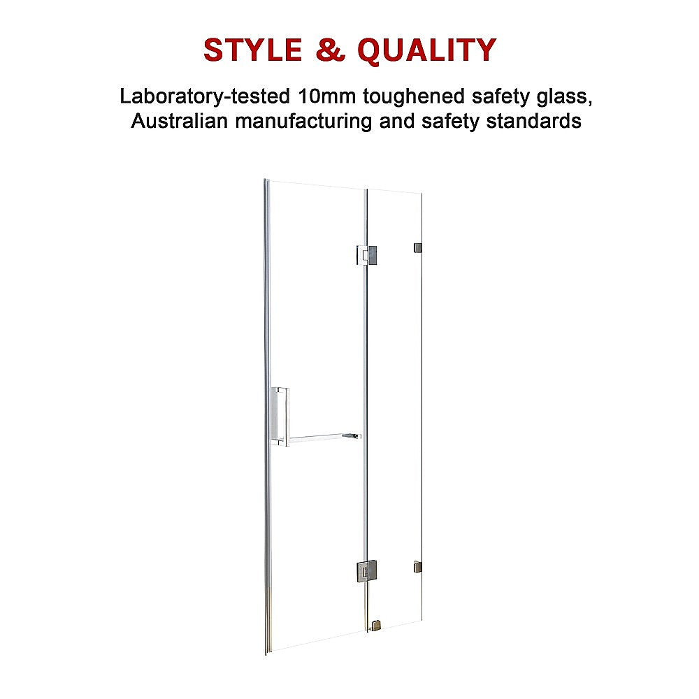 10mm Frameless Shower Screen 120x200cm - Wall to Wall Bathroom Glass Enclosure by Della Francesca | Perfect for Modern Bathrooms & Spa-Like Showers