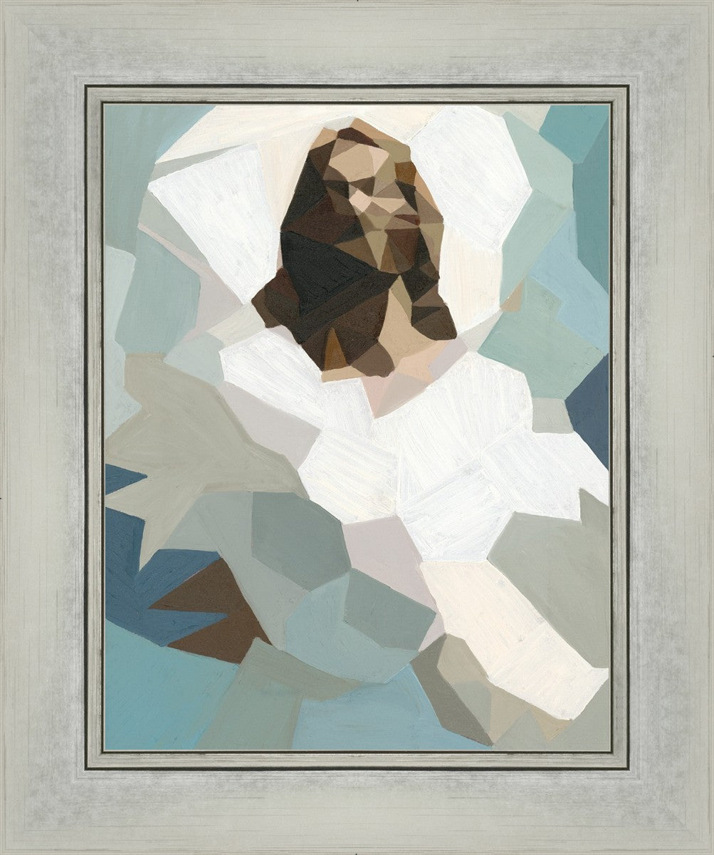 Christ In Blue By Brittany Lemmon - Religious Wall Art for Home & Church Decor - Perfect for Living Room, Bedroom & Prayer Spaces