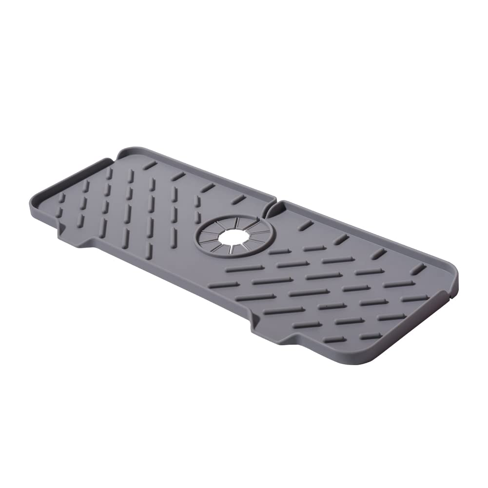 DWcouple Silicone Kitchen Sink Splash Guard - Faucet Drip Catcher Mat, Sink Protector & Absorbent Tray - Perfect for Preventing Water Spills, Protecting Countertops - Ideal for Kitchen Sink, Dishwashing & Food Prep Areas