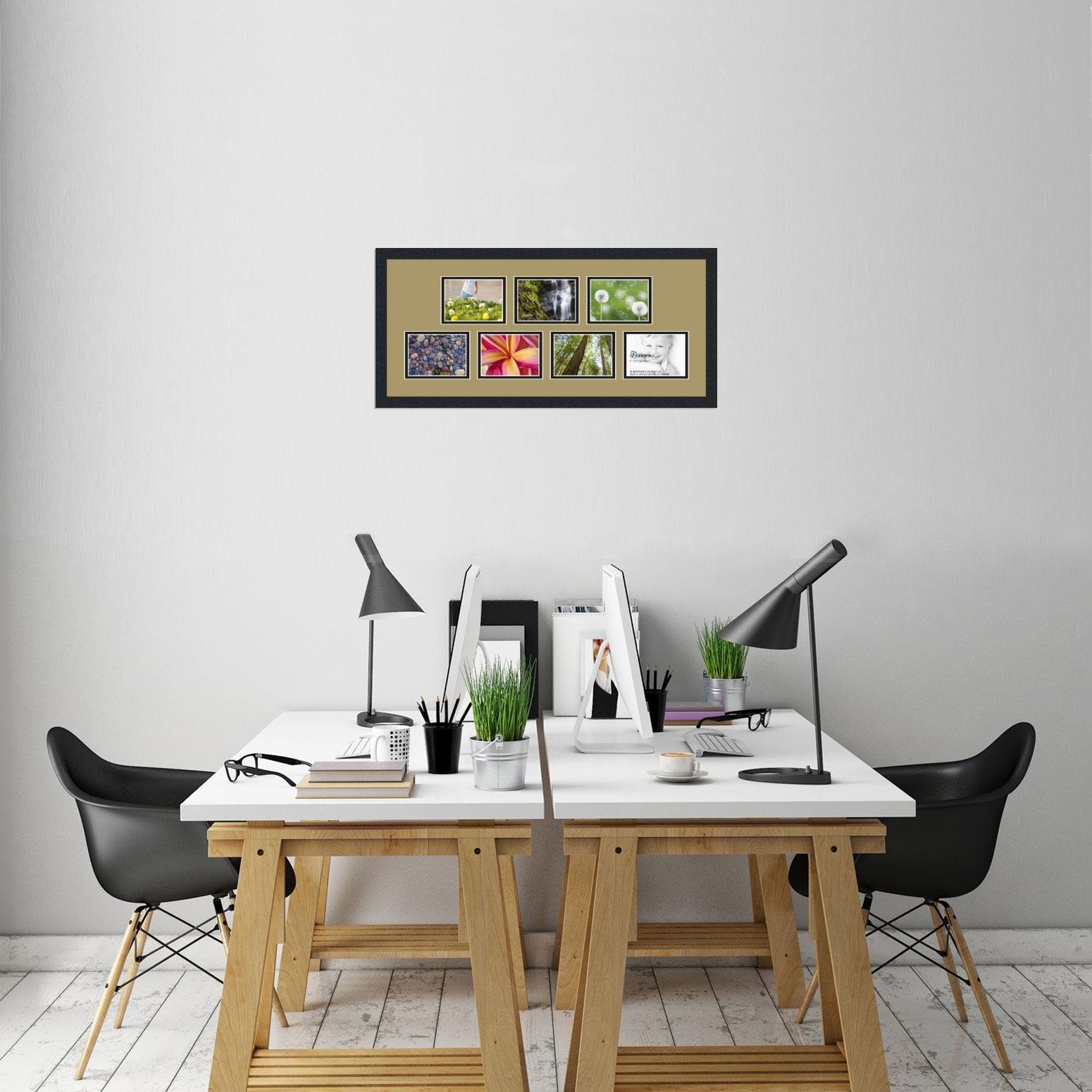 Art to Frames 35x15 Inch Picture Frame - 1.25 Inch Wide Satin Black Double Mat Opening for 11x14 & 8x10 Photos - Perfect for Wall Decor, Home Office, Gallery Displays