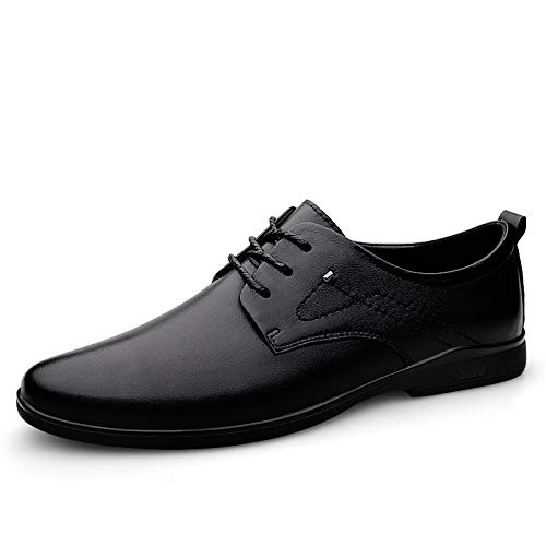 ANGELIA Men's Leather Dress Shoes - Formal Lace-Up Derby Shoes with Round Toe, Block Heel, Non-Slip Sole for Business & Office Wear | Perfect for Weddings, Interviews & Professional Occasions