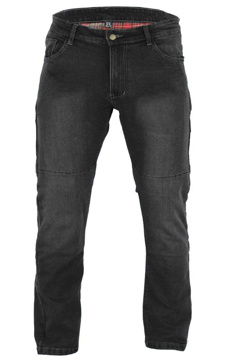 BUSA 96 Stretch Black Motorcycle Jeans for Men - Slim Fit Straight Cut with Kevlar Aramid Fiber Protection & Knee Armor | Durable Riding Pants for Street Bike & Cruiser | Commuting & Long Distance Touring
