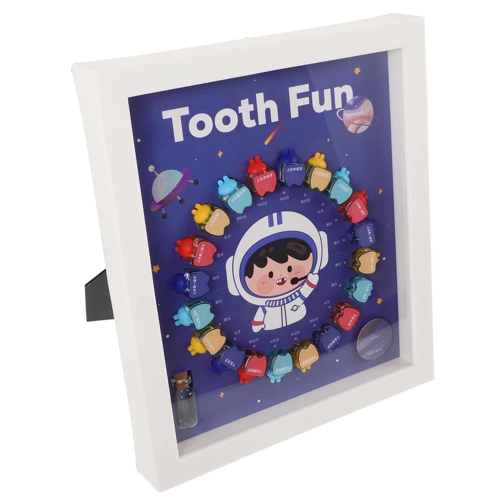 VICASKY Kids Tooth Keepsake Box - First Tooth Organizer & Baby Teeth Storage Container for Memories (Plastic, White) - Perfect for Baby Showers, First Tooth Loss & Childhood Milestones