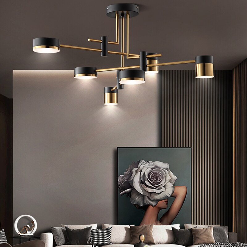 Sputnik Chandelier - Modern Elegant Crystal Ceiling Light Fixture for Dining Room, Living Room & Bedroom - Gold/Silver Finish Luxury Lighting Decor