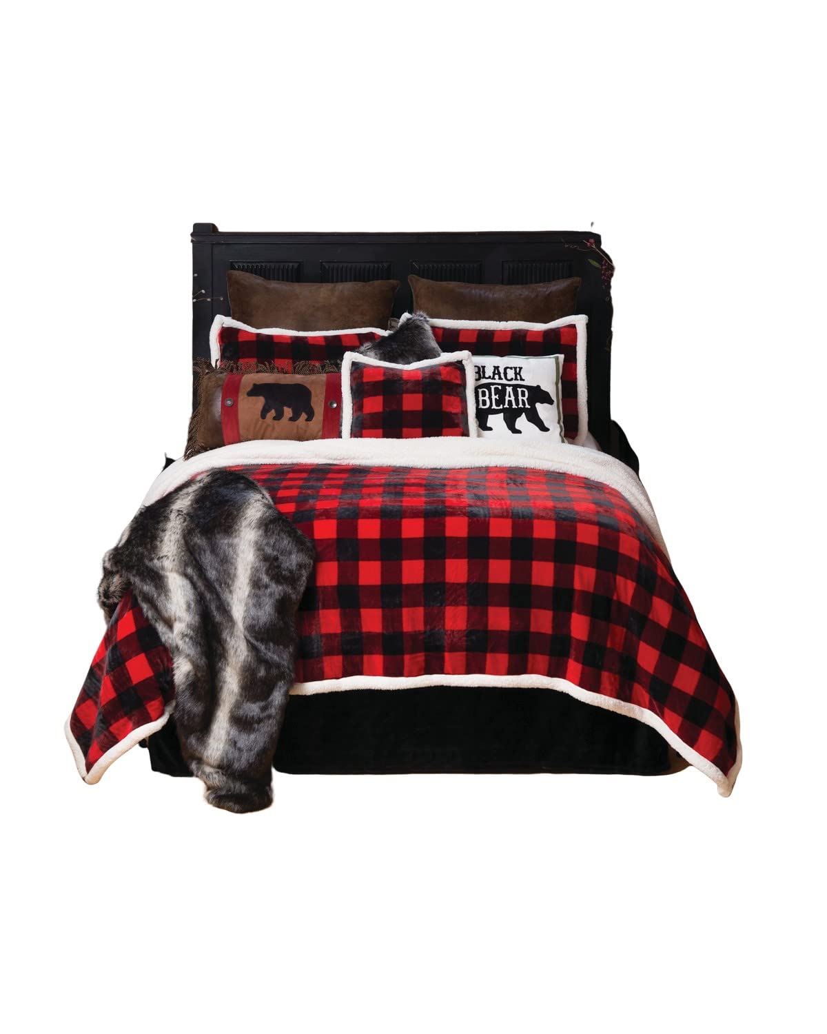 Carstens Lumberjack Red Plaid Flannel Bedding Set - Twin Size, Soft & Cozy Winter Bed Sheets for Cabin, Lodge & Rustic Home Decor