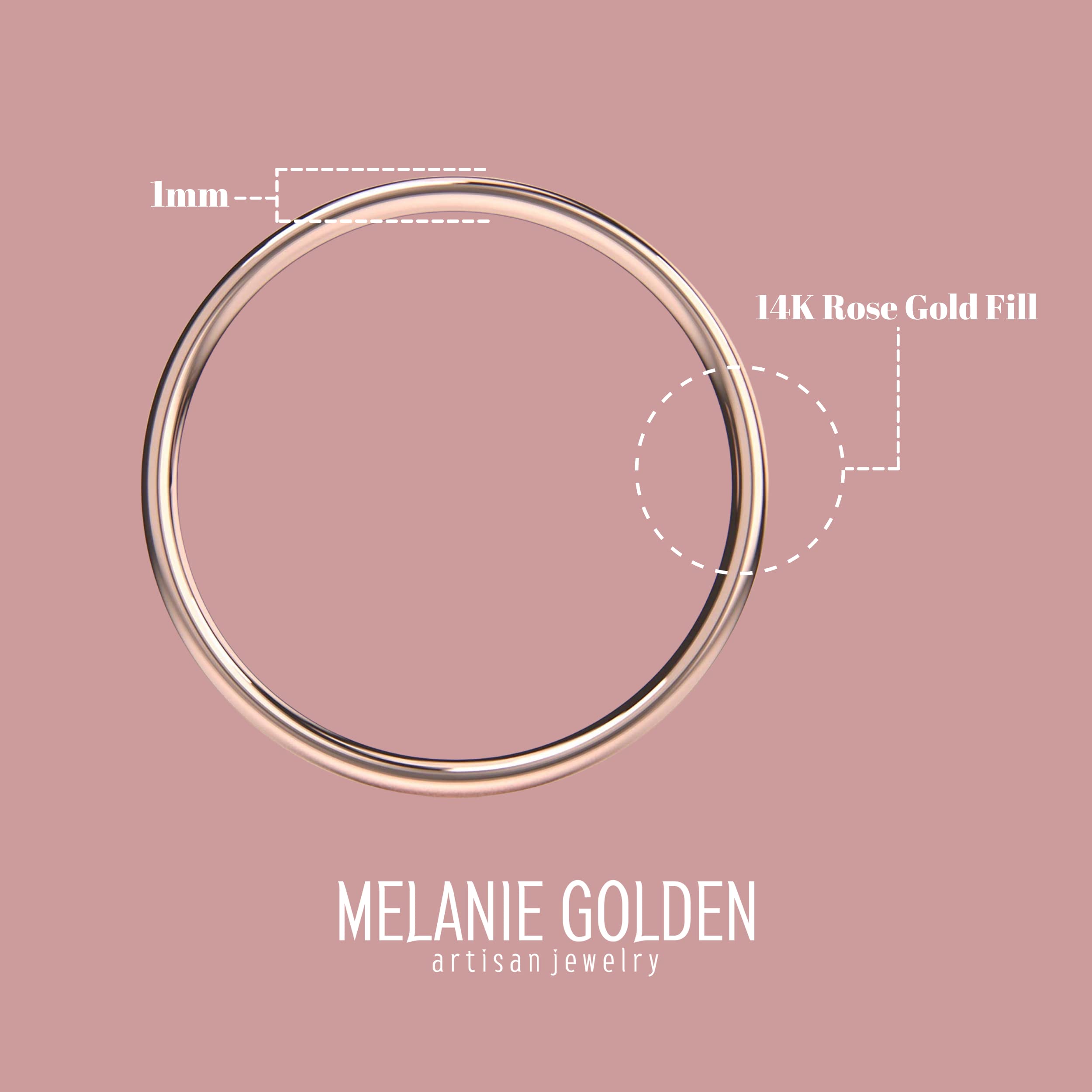 1mm Thin Smooth Stacking Skinny Ring in Sterling Silver, 14K Gold, or Rose Gold | Comfort Fit Wedding Band | Sizes 2-12 | Perfect for Stacking, Minimalist Jewelry, Everyday Wear & Gift Giving