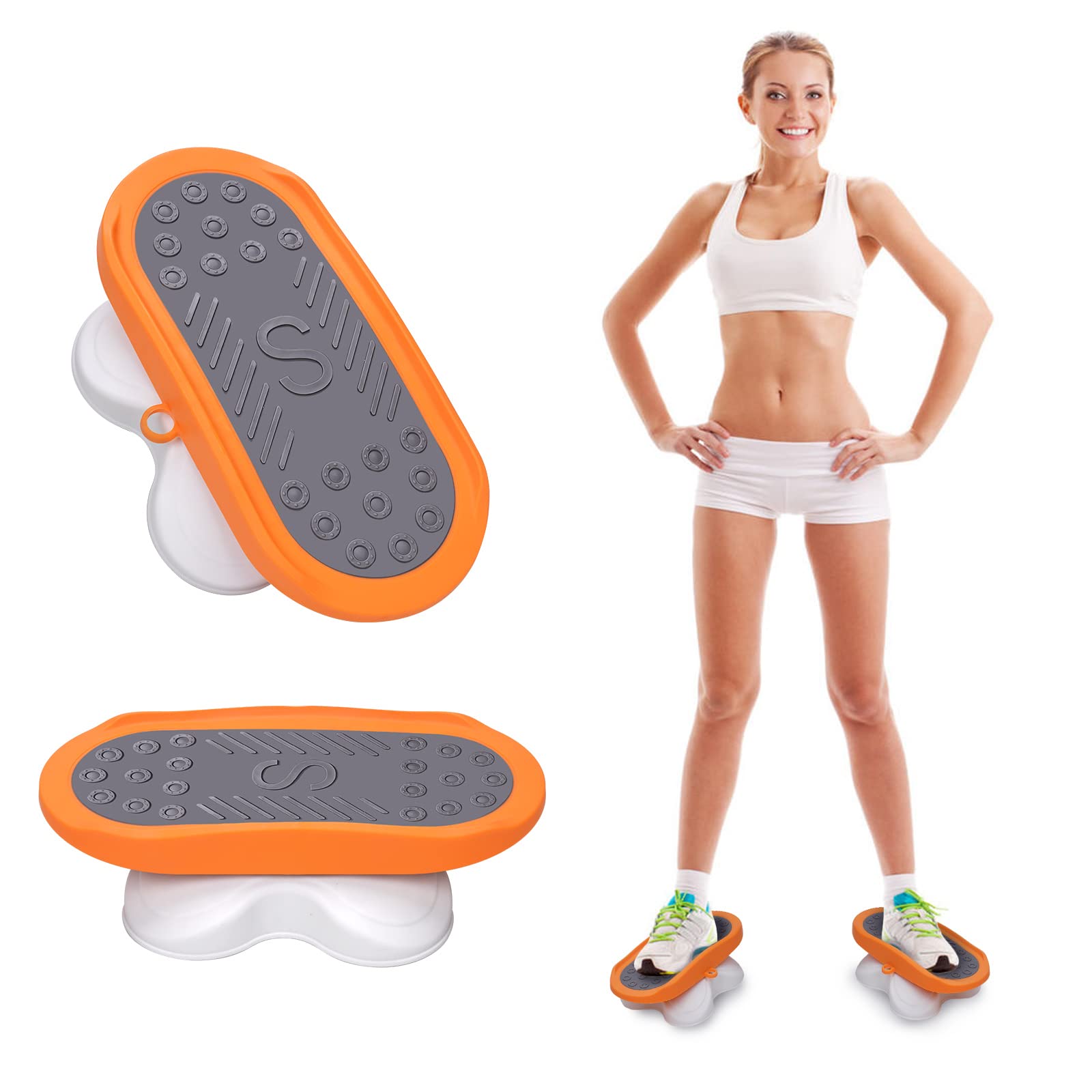 Ab Twister Board with Resistance Band - Waist Twisting Disc for Aerobic Exercise & Full Body Toning | Noise-Free Home Gym Equipment for Core Workouts | Perfect for Indoor Fitness, Weight Loss & Abs Training