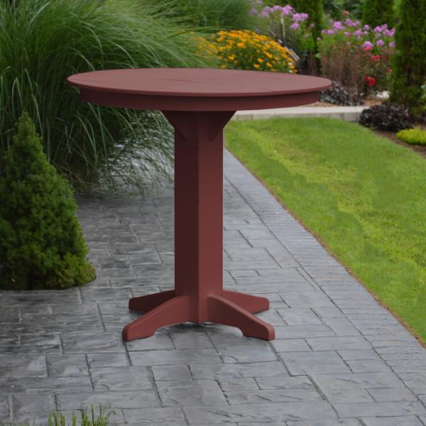 Eco-Friendly Recycled Plastic Round Bar Table - Durable Outdoor & Indoor Dining, Patio, Restaurant, Cafe, Bistro Use