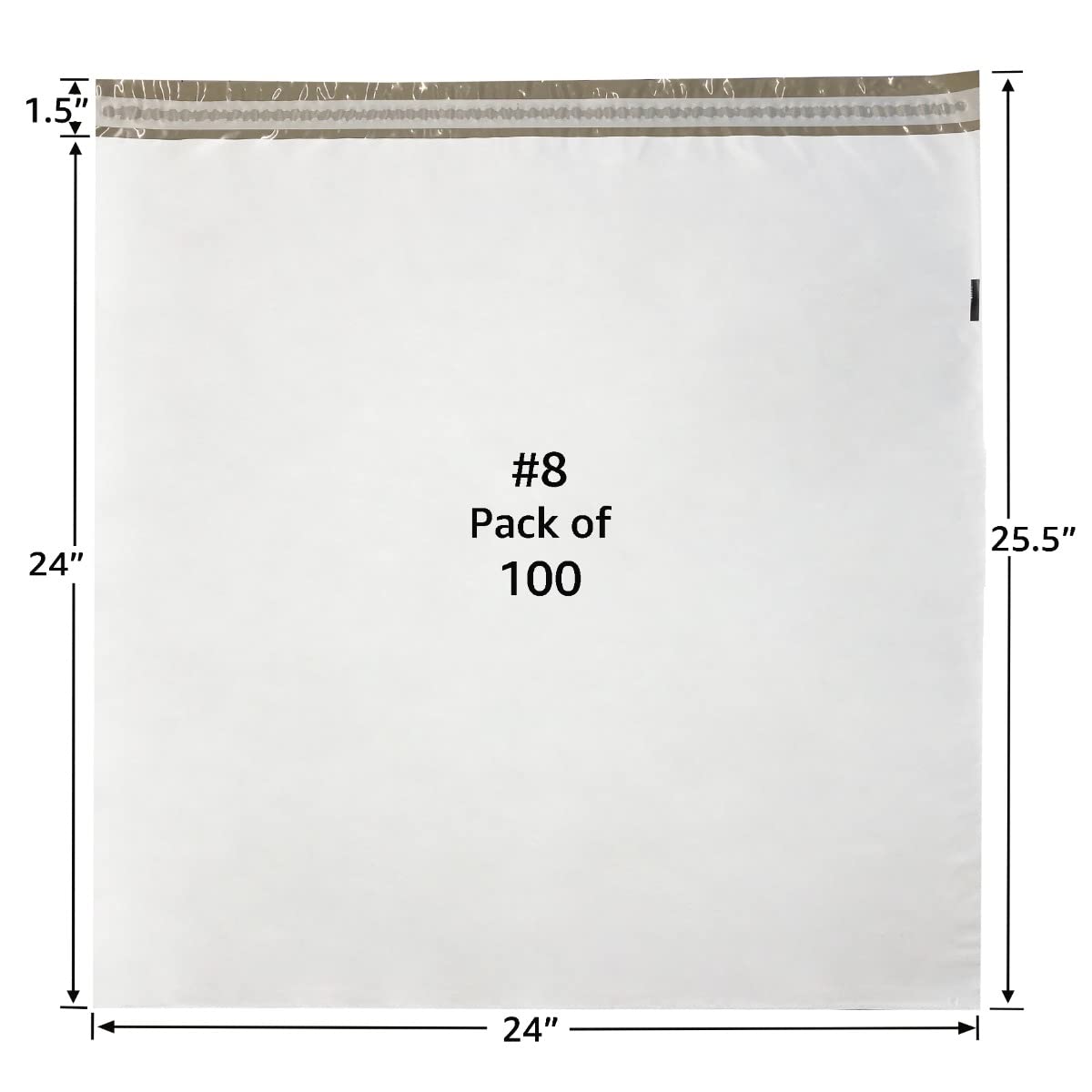 100 Pack #8 Poly Mailer Bags 24x24 Inch - Waterproof Mailing Envelopes for Shipping, Ecommerce & Packaging | Perfect for Clothing, Books, Small Business & Online Stores