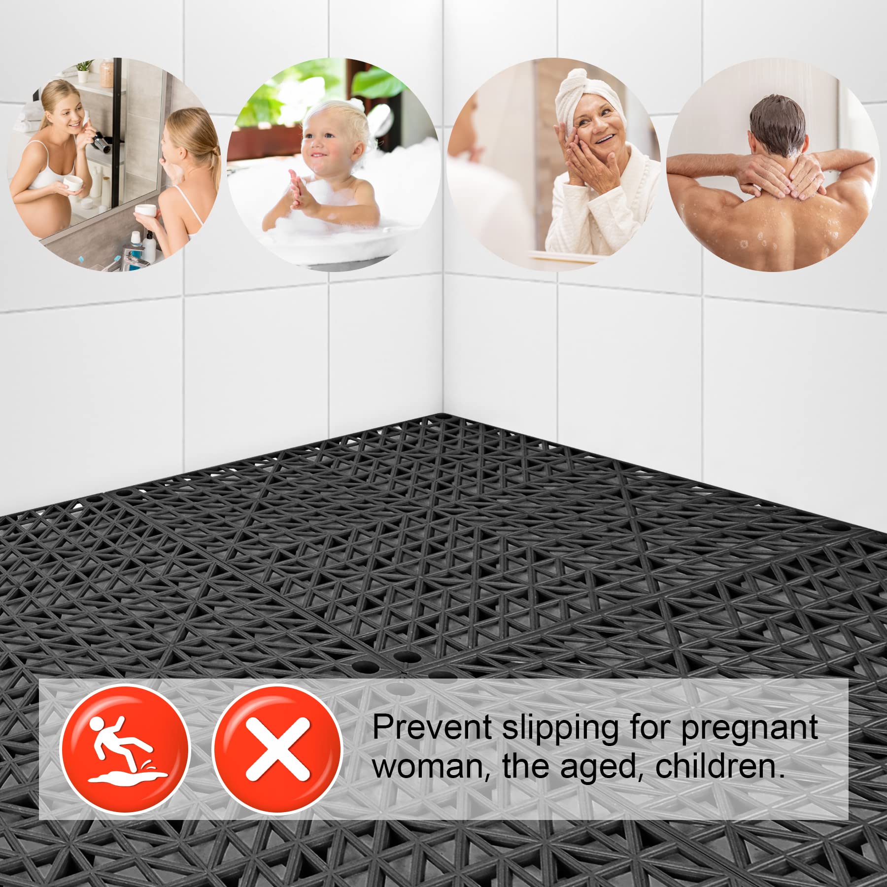 MYFAMIREA 12 Pack Modular Interlocking Cushion Floor Tiles - 11.8