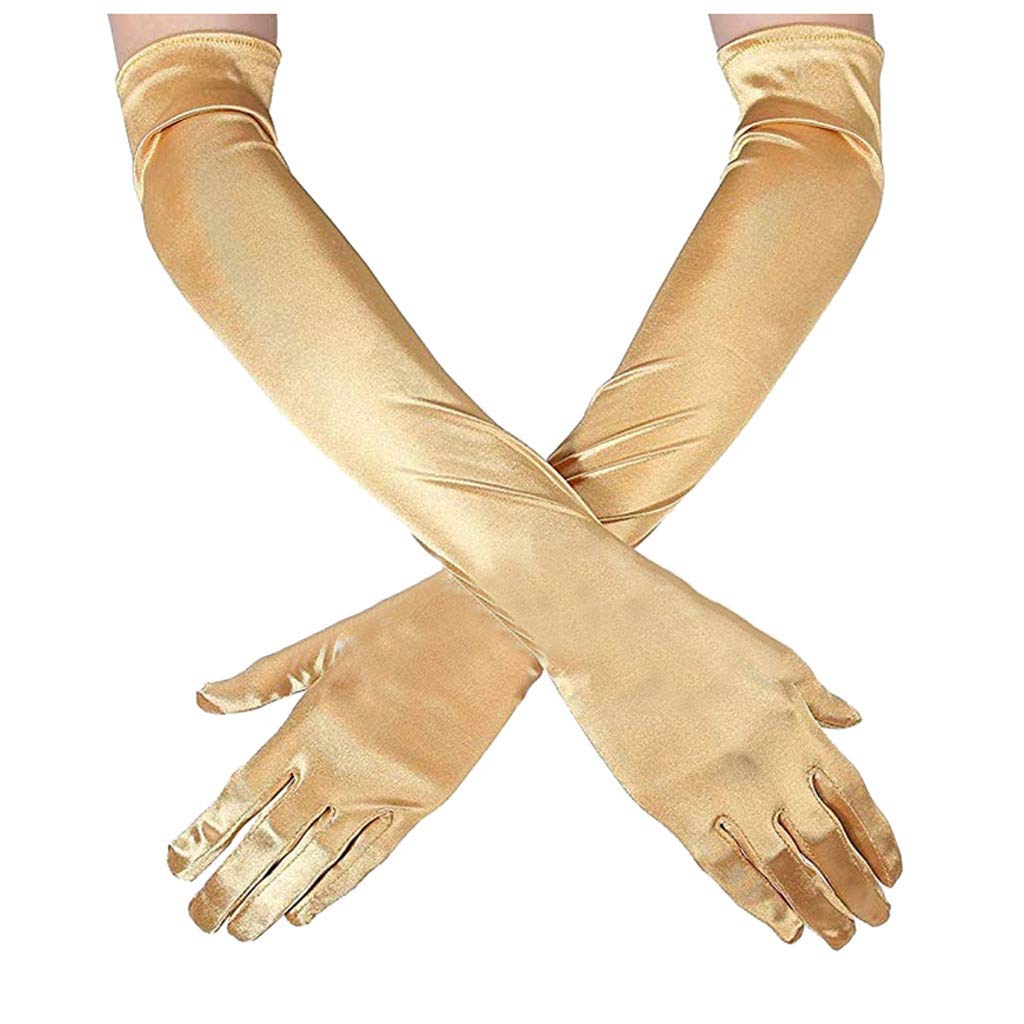 Elegant Long Satin Evening Gloves for Women - Wedding, Cosplay & Performance Accessories - Perfect for Formal Events, Burlesque Shows & Vintage Fashion