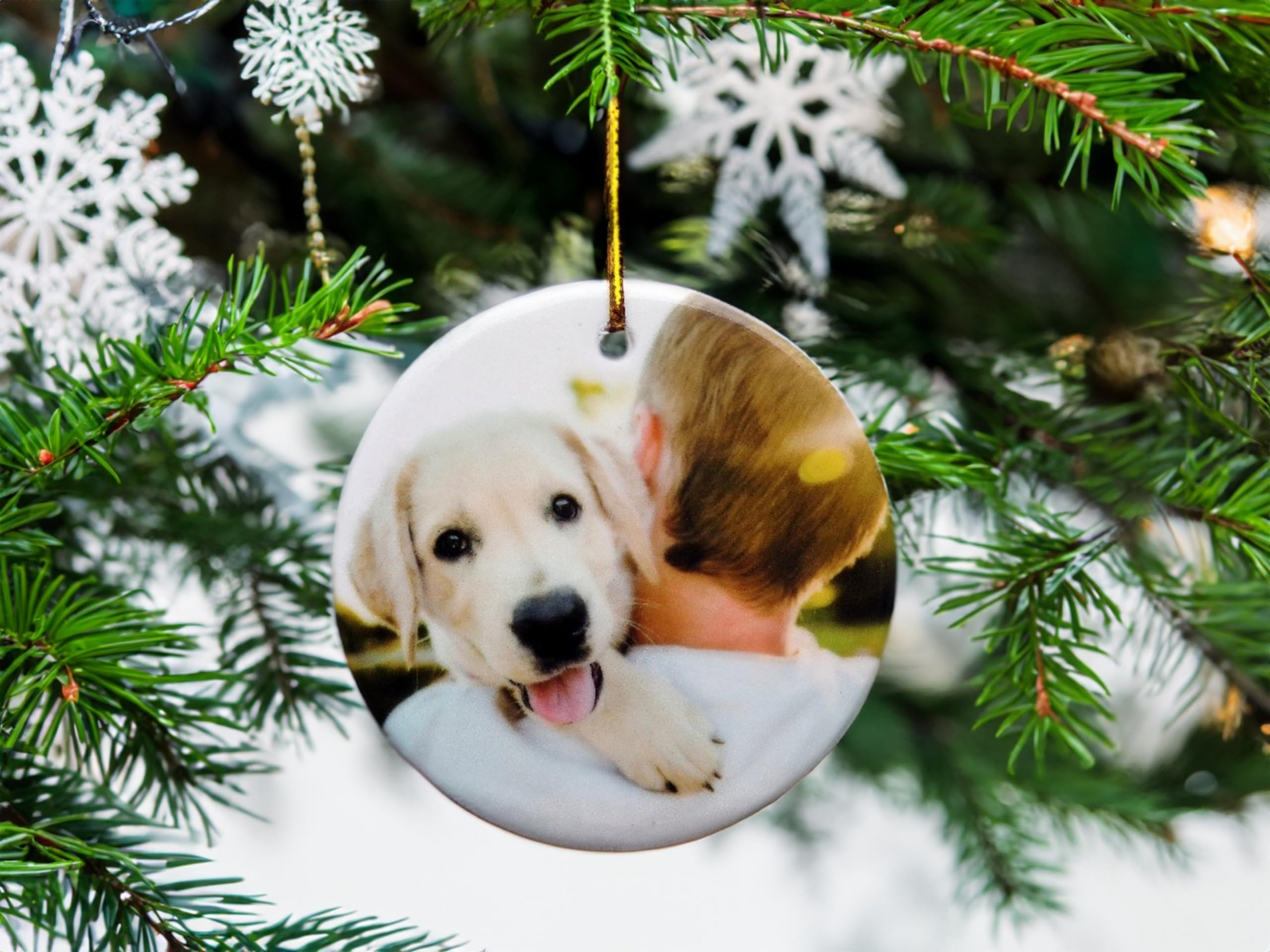 Custom Personalized Christmas Ornament with Photo, Text & Art - 3