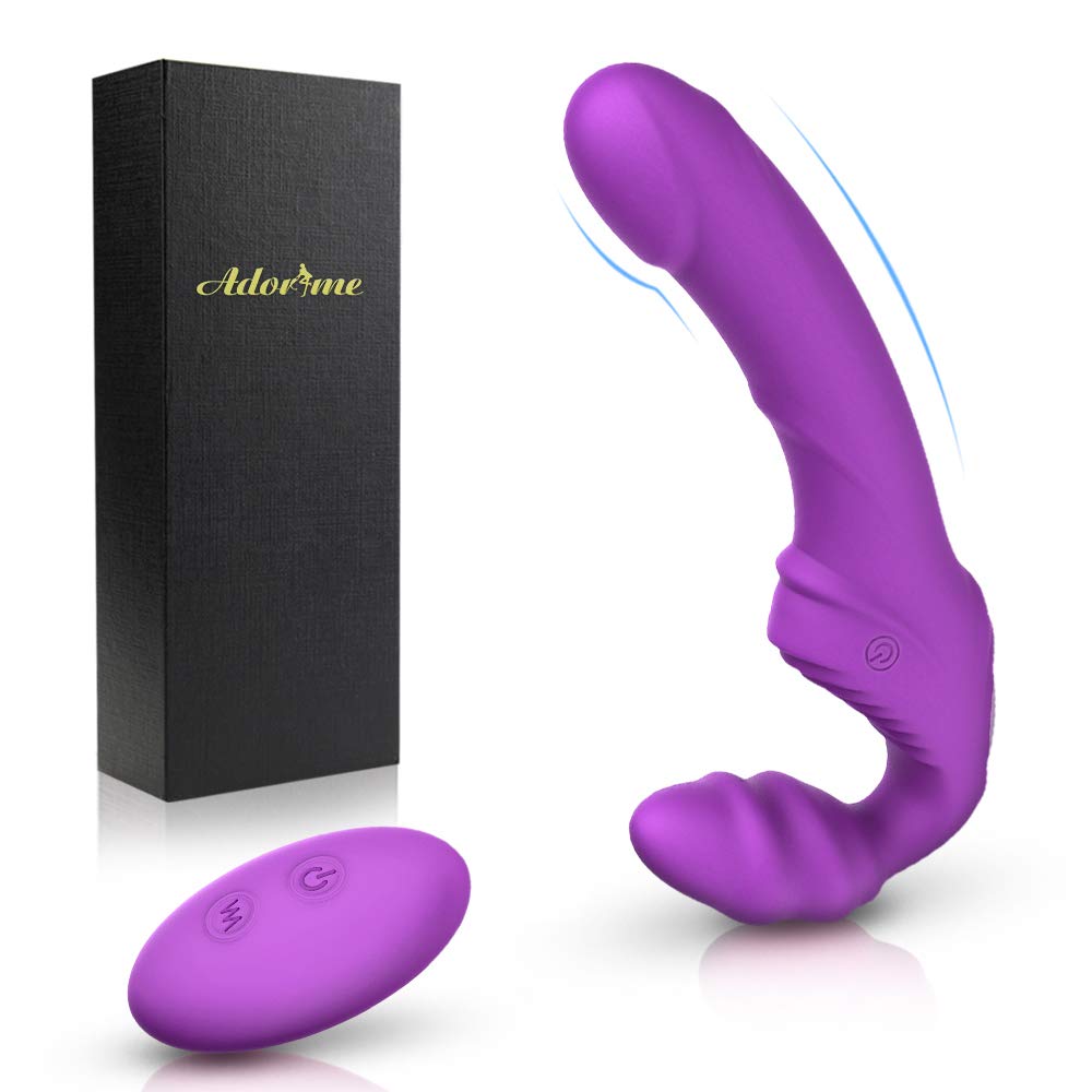 Rechargeable Remote Control Strapless Strap-On Dildo Vibrator - Silicone Adult Sex Toy for Women & Couples, G-Spot & Clitoral Stimulation, Hands-Free Lesbian & Solo Play - Perfect for Bedroom Fun & Spicing Up Relationships