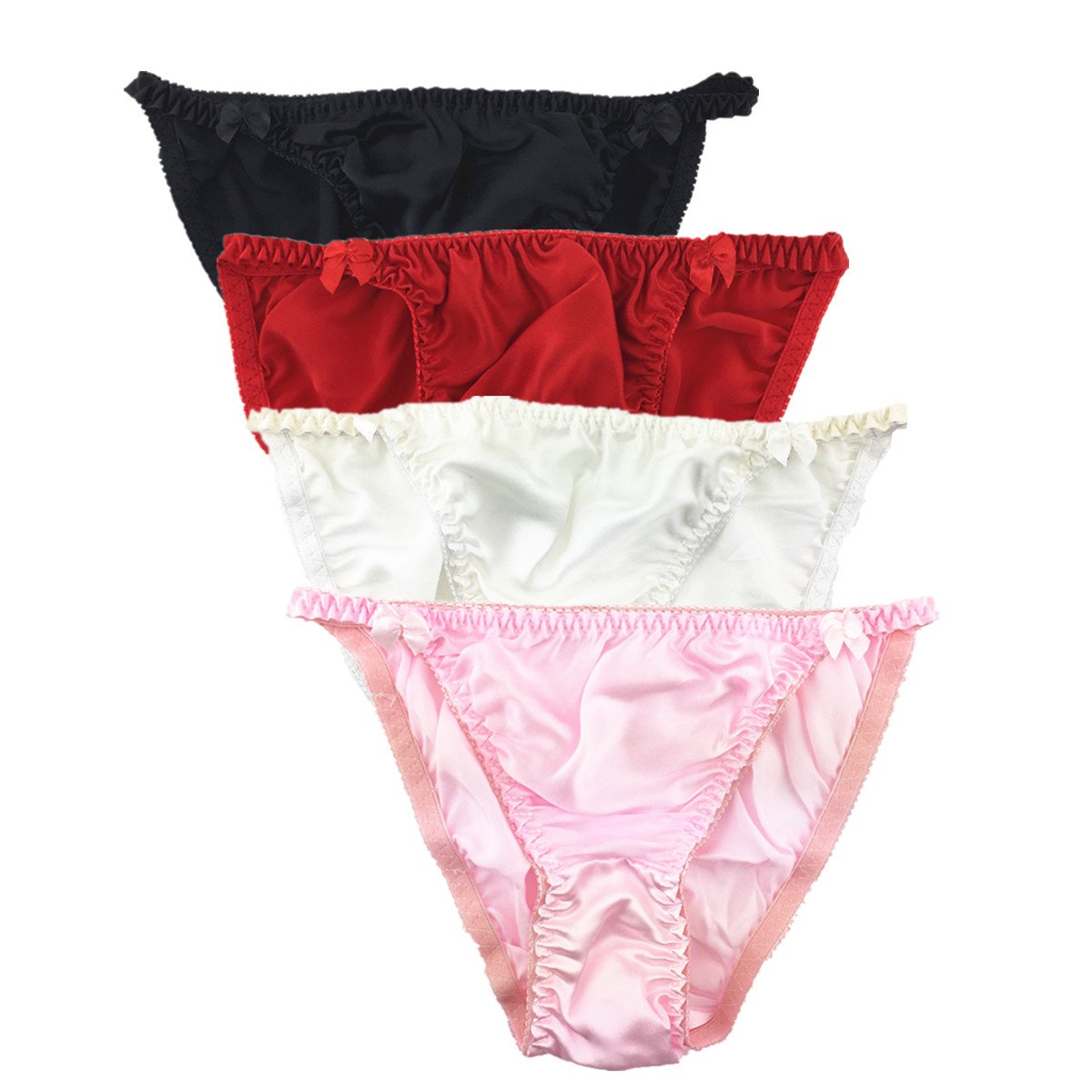4 Pack Women's Sexy Pure Silk Panties - Soft & Breathable Underwear for Everyday Comfort & Special Occasions | Perfect for Date Nights, Lingerie Gifts & Luxury Lounge Wear