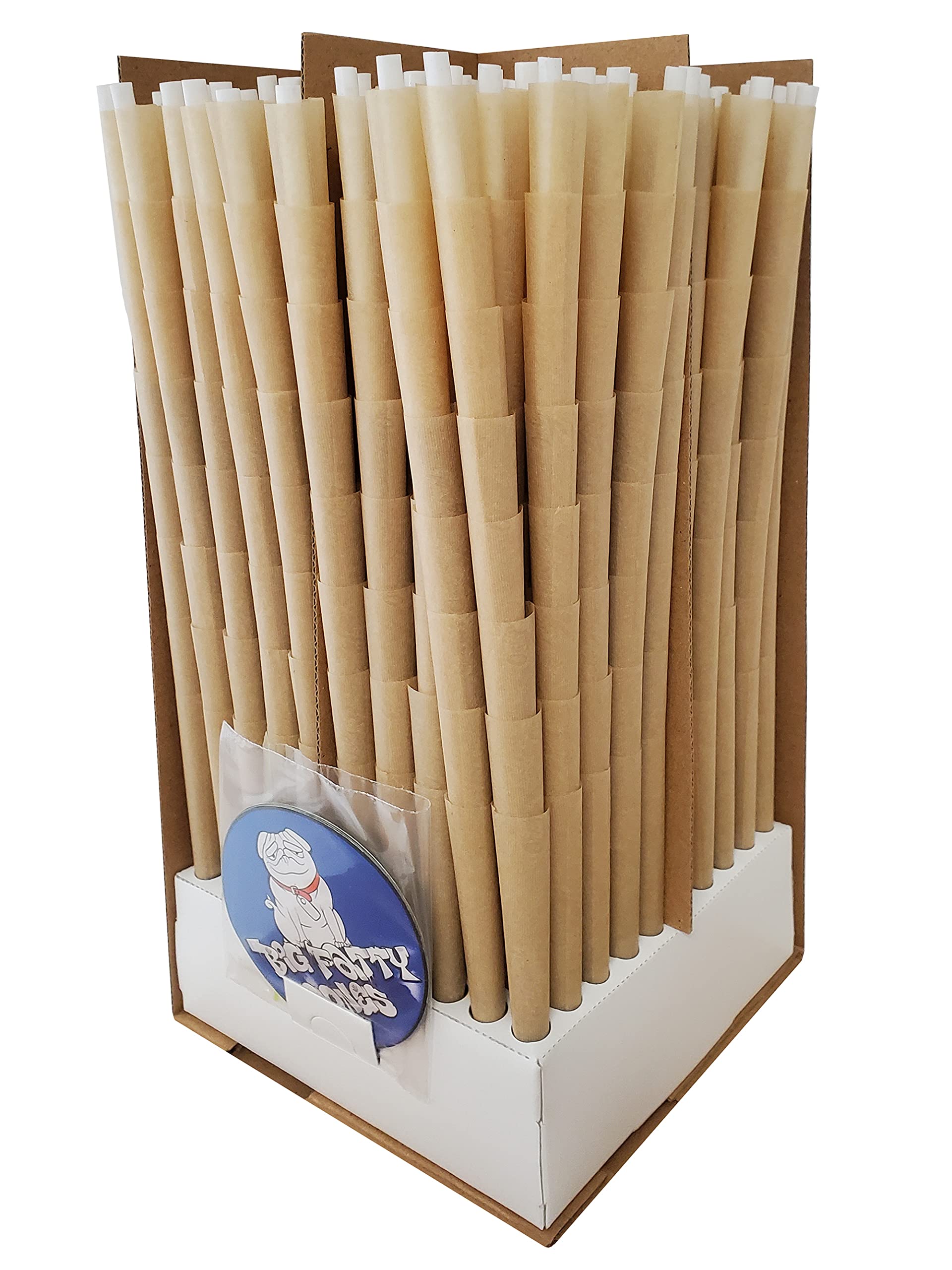 Big Fatty Cones - 109MM Pre Rolled Cones Bulk | Natural Brown Unbleached Rolling Papers | King Size (800 Count) for Smooth Smoking Experience | Perfect for Herbal Blends, Tobacco & CBD Use at Home or On-the-Go