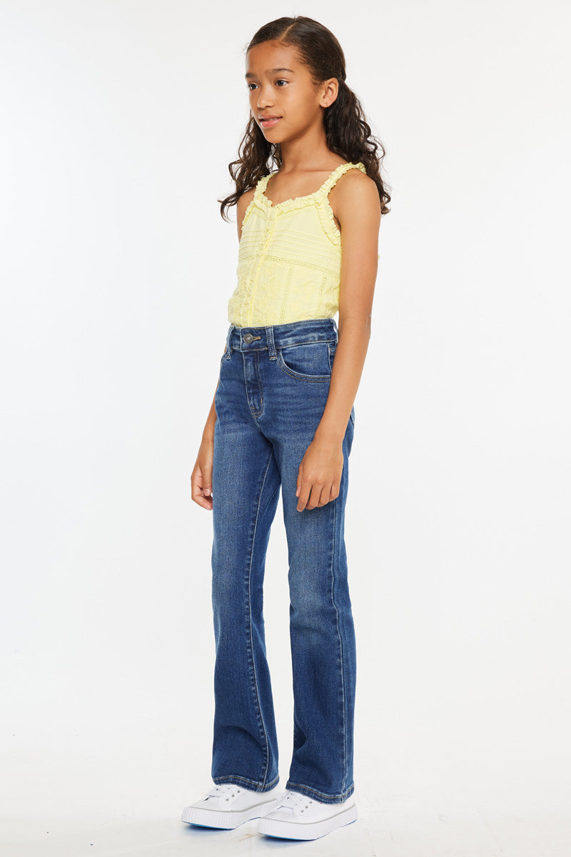 Elaine High Rise Bootcut Jeans for Girls - Stretchy & Comfortable Denim Pants for School, Play & Everyday Wear