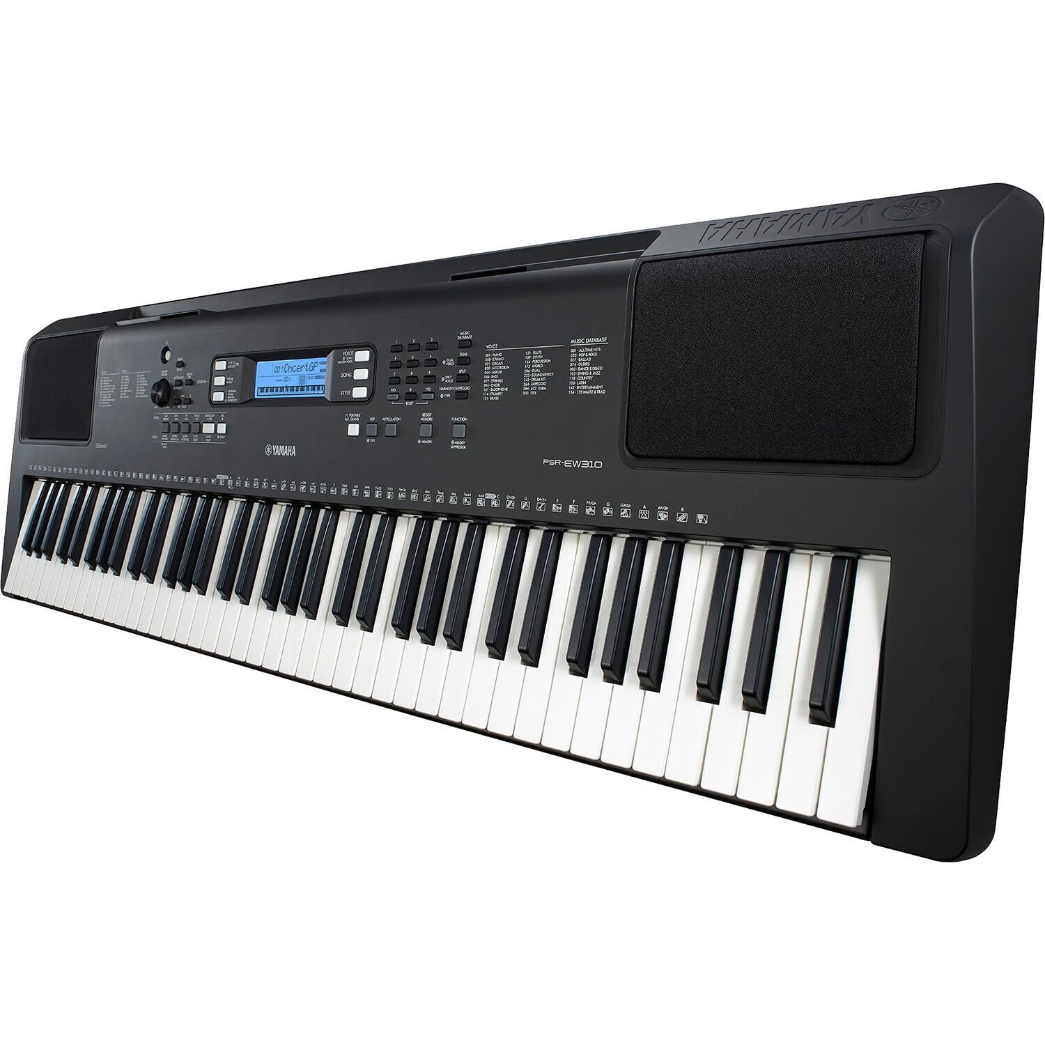 Yamaha PSR-EW310 76-Key Portable Keyboard with Touch Sensitive Keys, Power Adapter, Rechargeable Batteries & Cleaning Kit - Perfect for Beginners, Home Practice & Live Performances