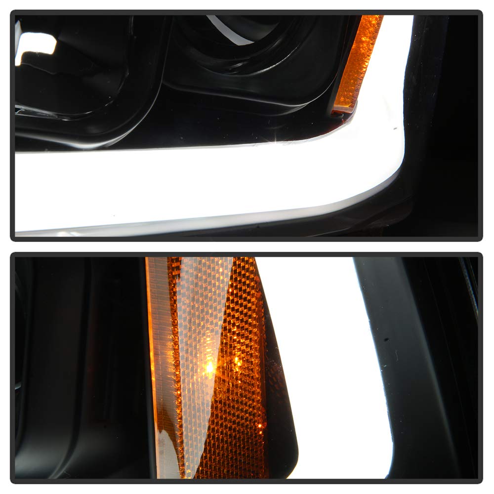 Bright LED Tube DRL Headlights for Dodge Charger 2006-2010 - Black/Clear Lens - Upgrade Your Ride with Daytime Running Lights for Enhanced Style & Safety