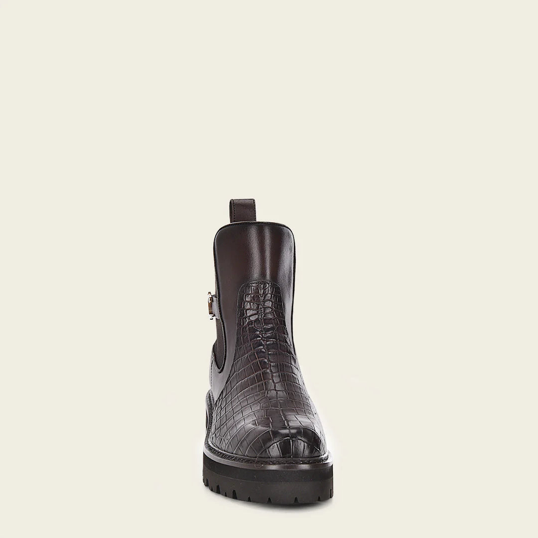 Franco Cuadra Women's Brown Leather Combat Boots - 57WMPTS Stylish Casual Fashion Moreletti Boots for Everyday Wear & Outdoor Adventures