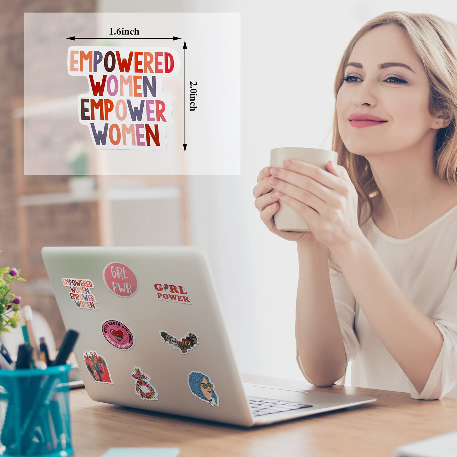 Feminist Stickers 150pcs - Waterproof Vinyl for Water Bottles, Laptops & Luggage - Women Empowerment & Breast Cancer Awareness