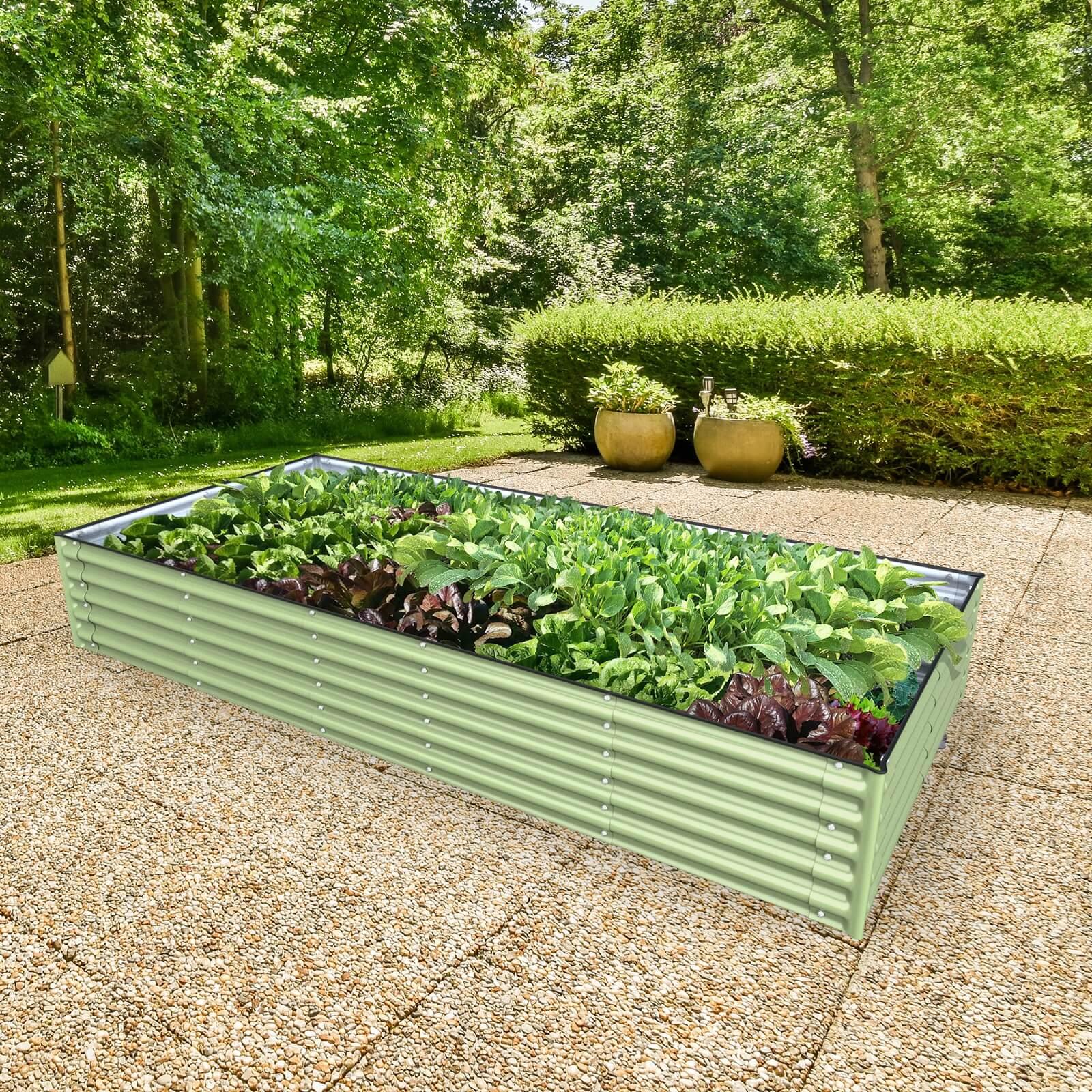 Olle Gardens 17-Inch Tall Rectangle Infinity Raised Garden Bed Kit for Vegetables, Flowers & Herbs - Perfect for Backyard, Patio & Urban Gardening