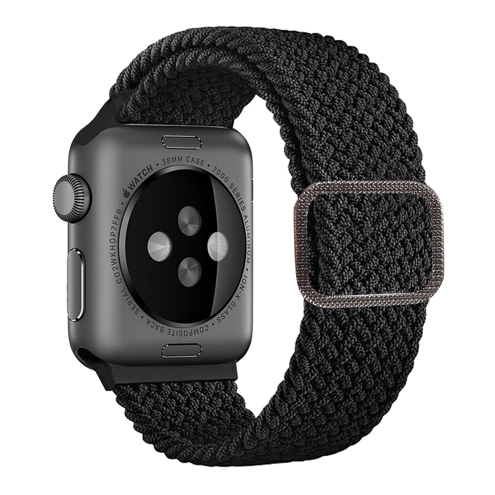 2-Pack Stretchy Nylon Apple Watch Bands - Compatible with 38/40/41/42/44/45mm iWatch SE & Series 7/6/5/4/3/2/1 - Adjustable Elastic Sport Wristbands for Women & Men - Perfect for Workouts, Running & Everyday Wear
