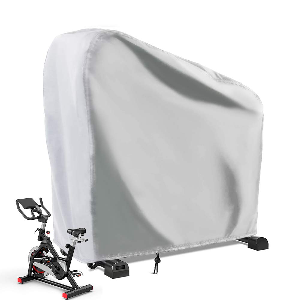 Waterproof & Dustproof Exercise Bike Cover for Indoor & Outdoor Use - Fits Assault, Stationary, Recumbent & Cycling Bikes (Silver) | Perfect for Home Gym, Garage & Patio Protection
