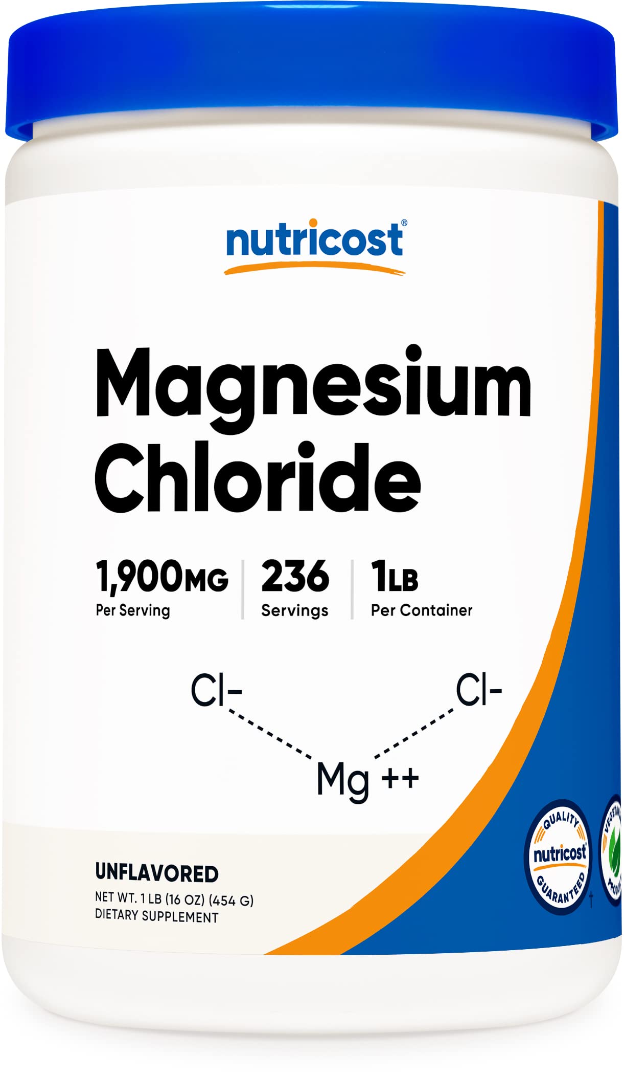 Nutricost Magnesium Chloride Powder 1LB (454g) - Gluten Free, Non-GMO, Vegetarian Friendly Supplement for Muscle Recovery & Stress Relief - Perfect for Athletes, Fitness Enthusiasts & Daily Wellness