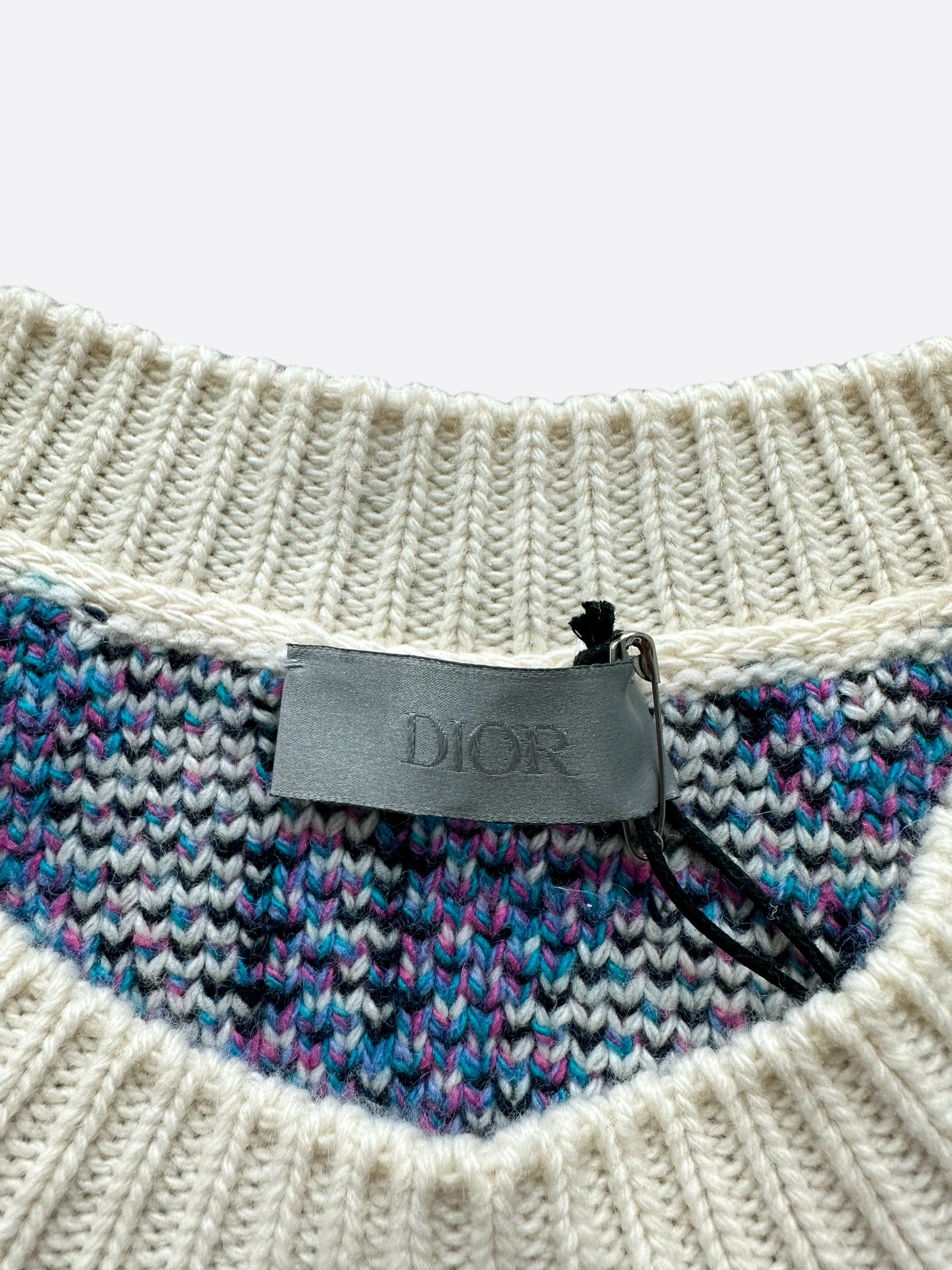Dior Blue & Purple Oblique Knit Sweater for Women | Luxury Cashmere Pullover | Winter Fashion & Casual Outfit