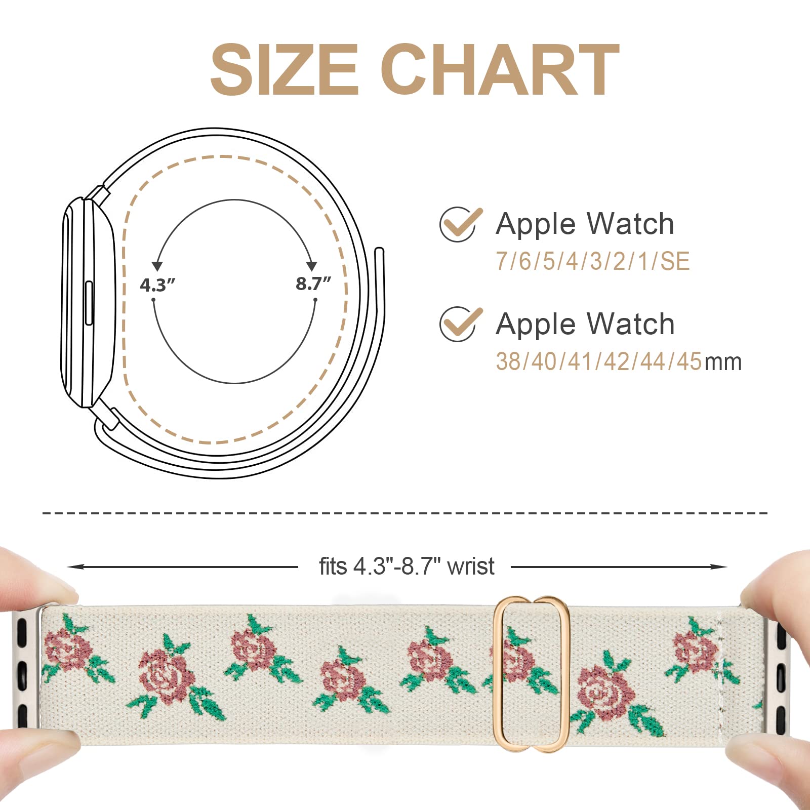Premium Stretchable Nylon Solo Loop Watch Band - Compatible with Apple Watch 38mm 40mm 41mm 42mm 44mm 45mm 49mm - Soft Braided Elastic Strap for iWatch Series Ultra/8/7/6/5/4/3/2/1/SE - Perfect for Workouts, Running & Everyday Wear